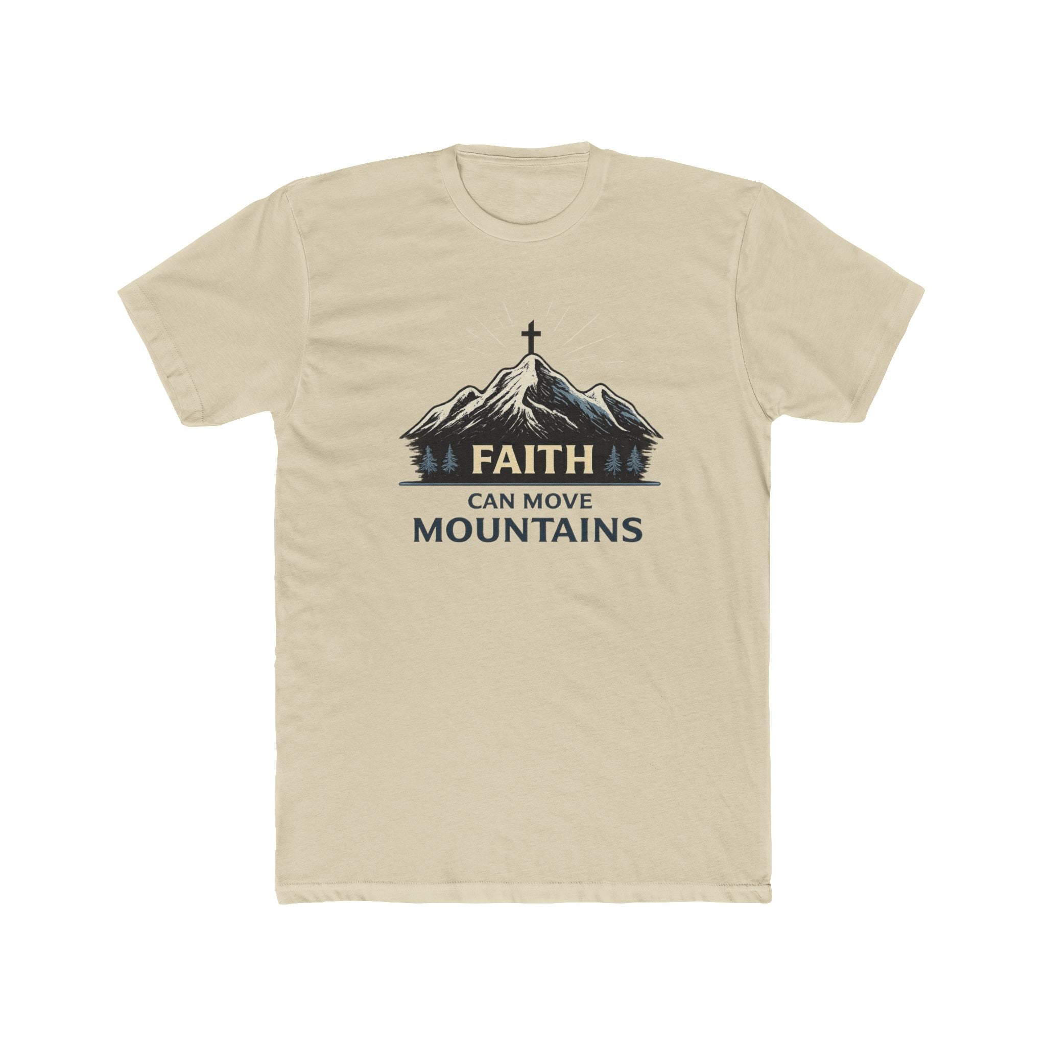 Faith Can Move Mountains T-Shirt | Christian Mountain Cross Tee
