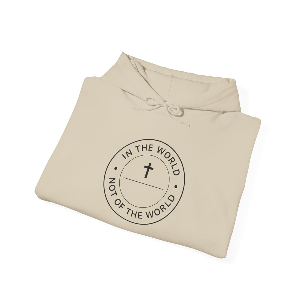 Womens Christian Cross Hoodie — "In the World, Not of the World" Faith Hoodie