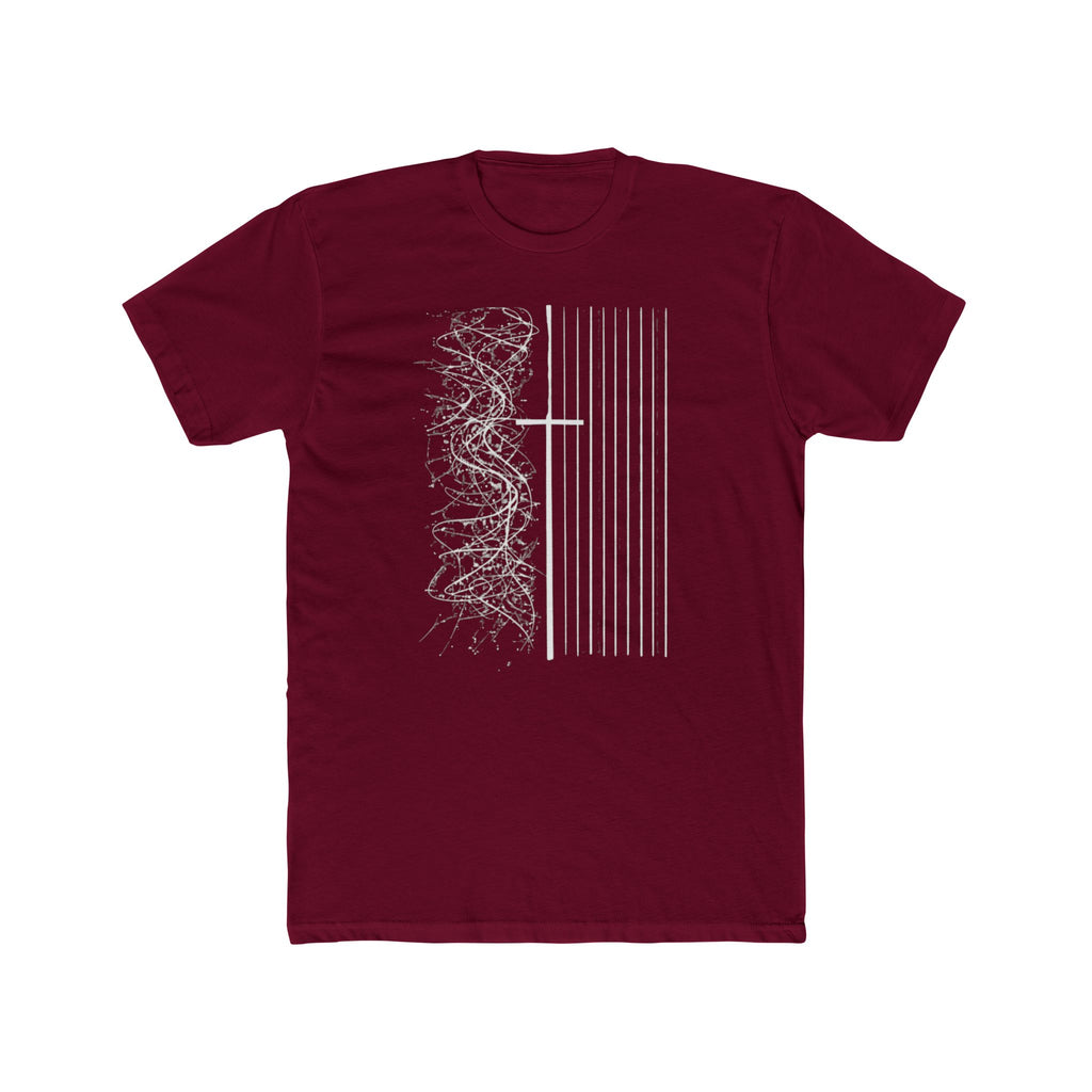 Floral Skull Flag Tee | Grunge American Flag T-Shirt, Vertical Skull & Flowers Design