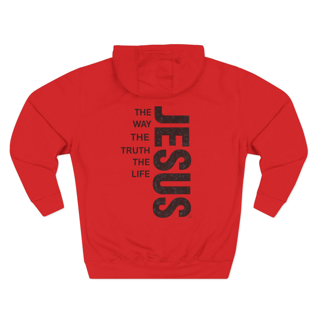 Jesus Vertical Text Hoodie — The Way The Truth The Life Christian Hoodie