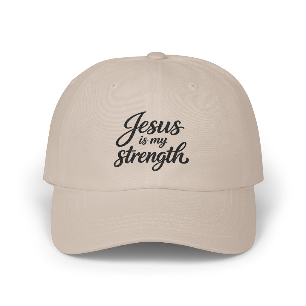 Jesus Is My Strength Dad Cap — Embroidered Christian Baseball Hat