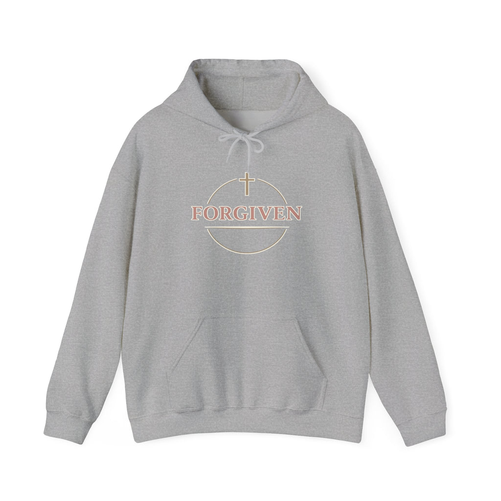 Womens Forgiven Hoodie — Minimal Christian Cross Faith Sweatshirt