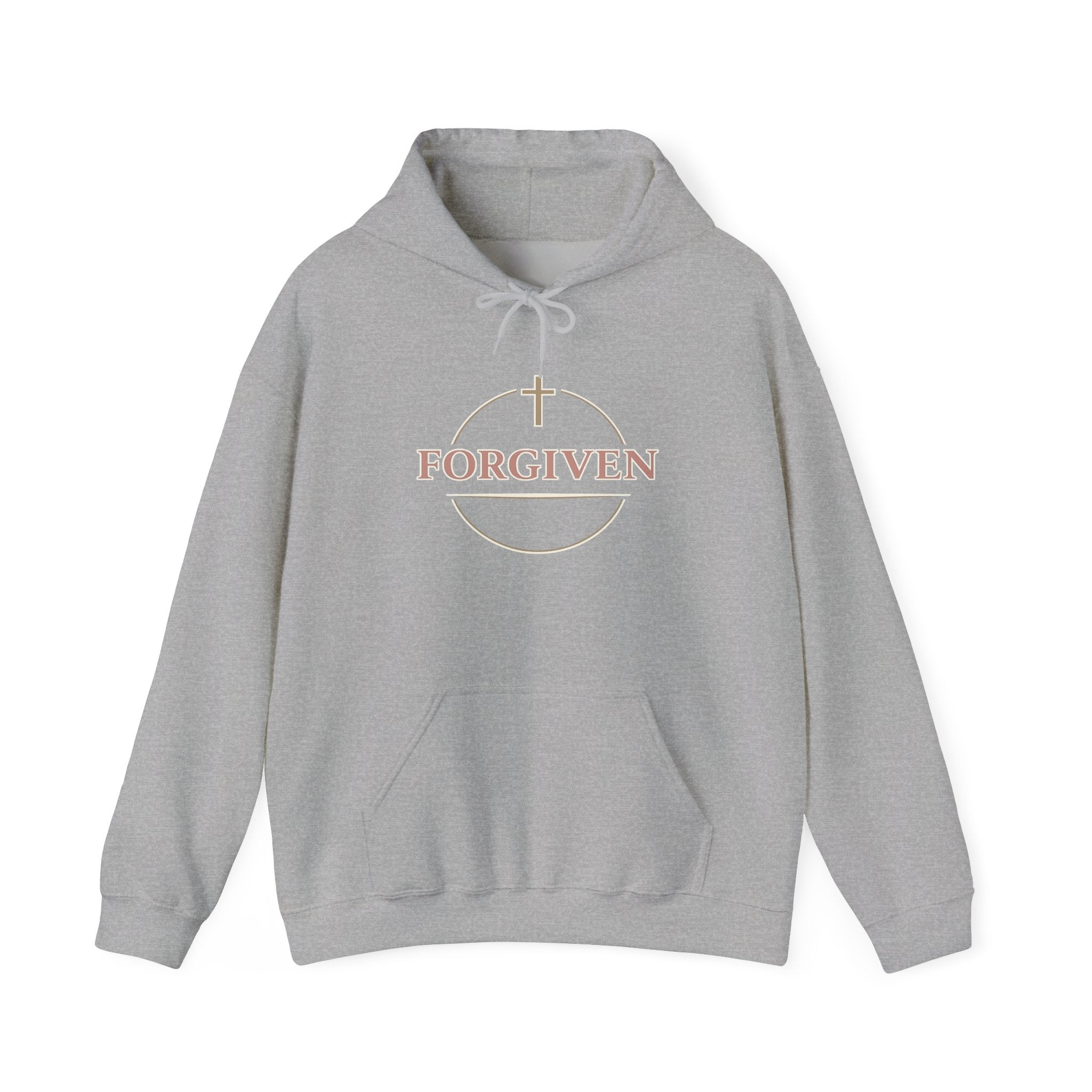 Womens Forgiven Hoodie — Minimal Christian Cross Faith Sweatshirt
