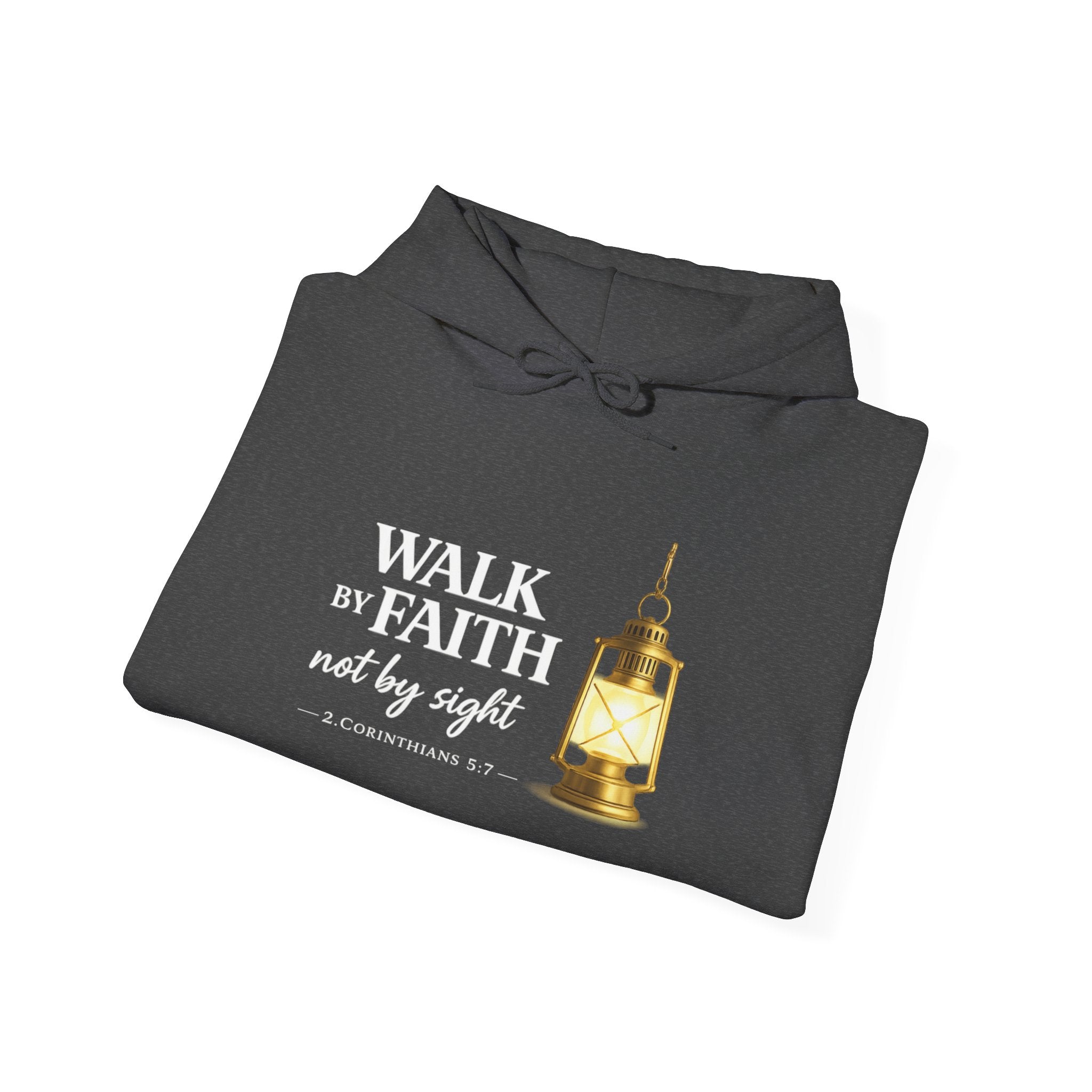 Womens Faith Lantern Hoodie  "Walk by Faith, not by sight" Christian Prayer Sweatshirt