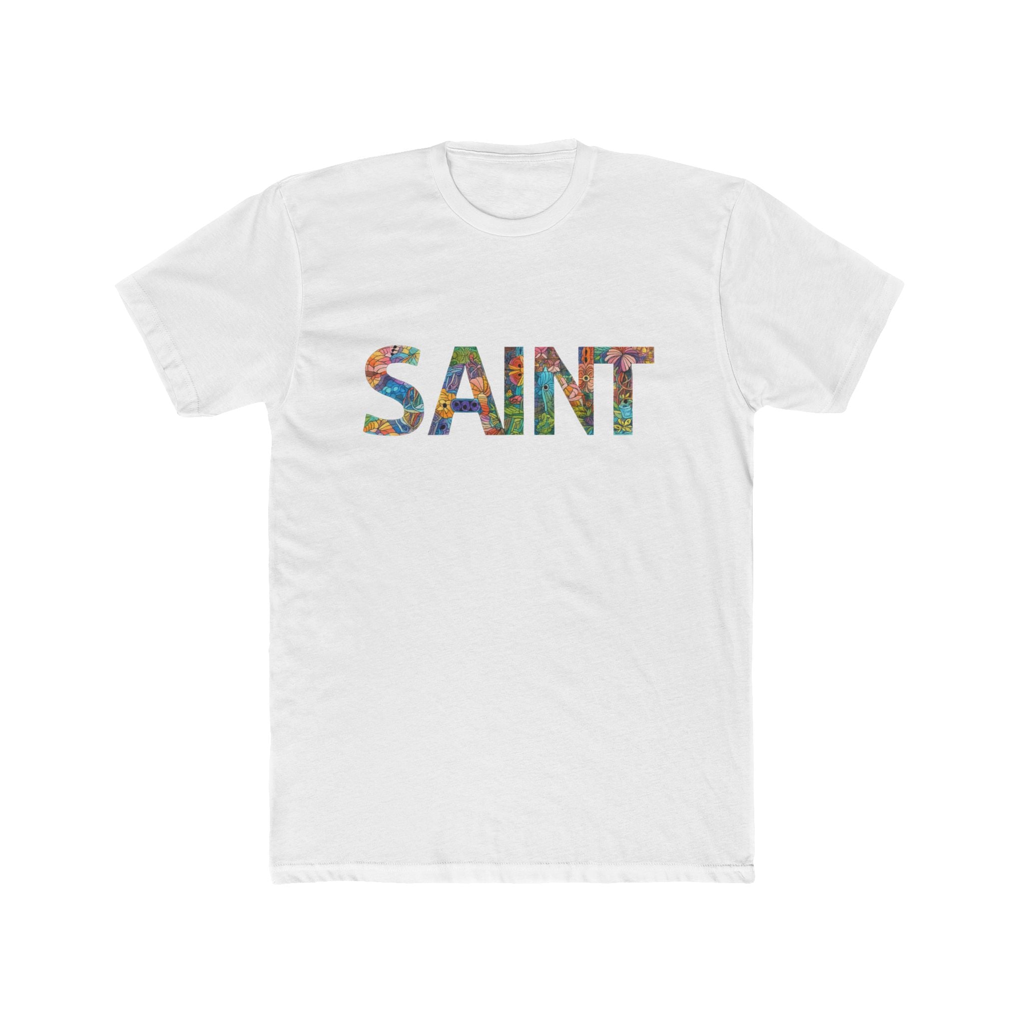 SAINT floral letters T-Shirt | Botanical Typography Tee