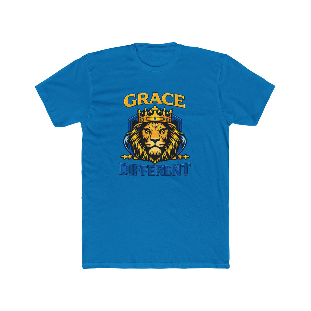 Grace Different Lion Graphic Tee — Crowned Lion Inspirational Christian Shirt