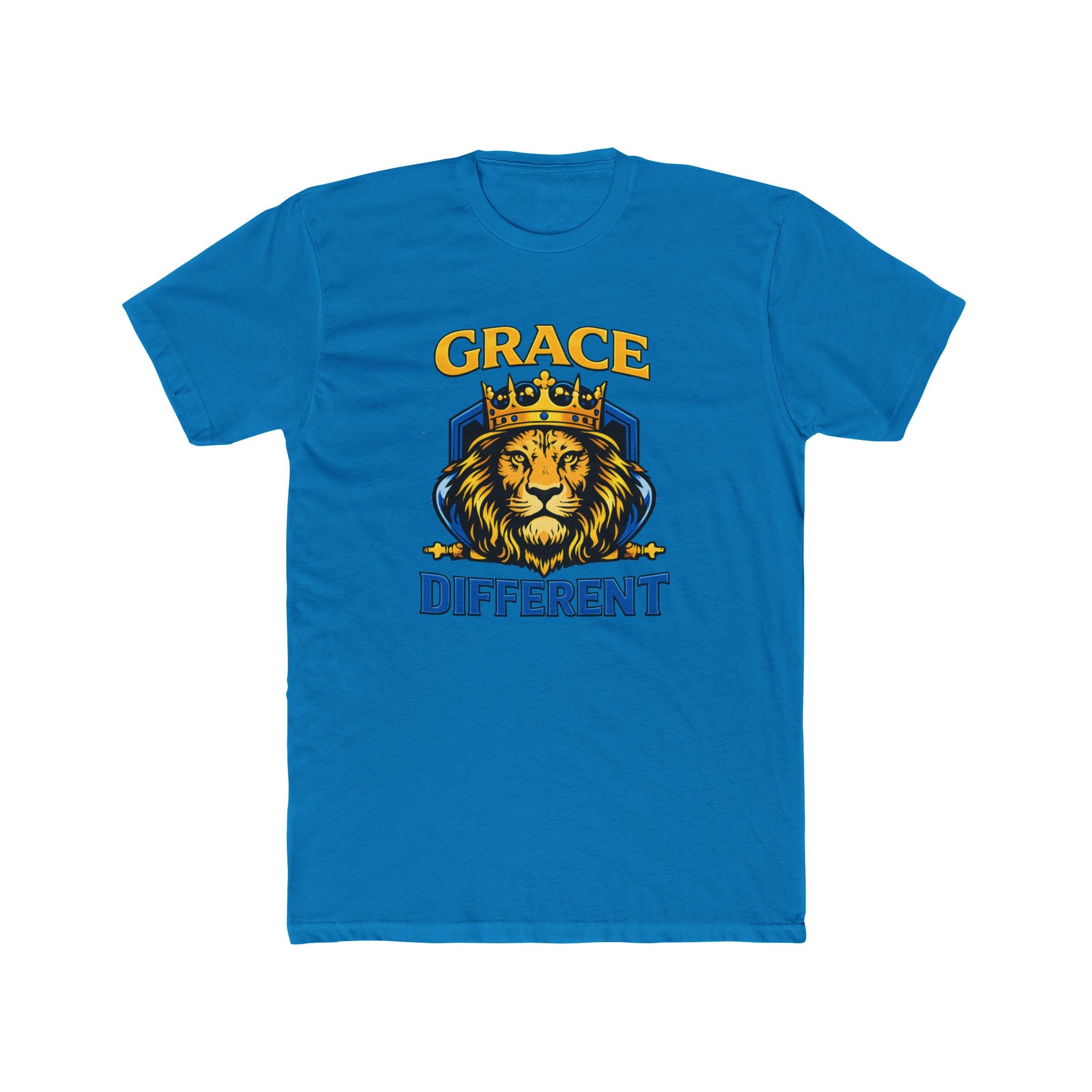 Grace Different Lion Graphic Tee — Crowned Lion Inspirational Christian Shirt