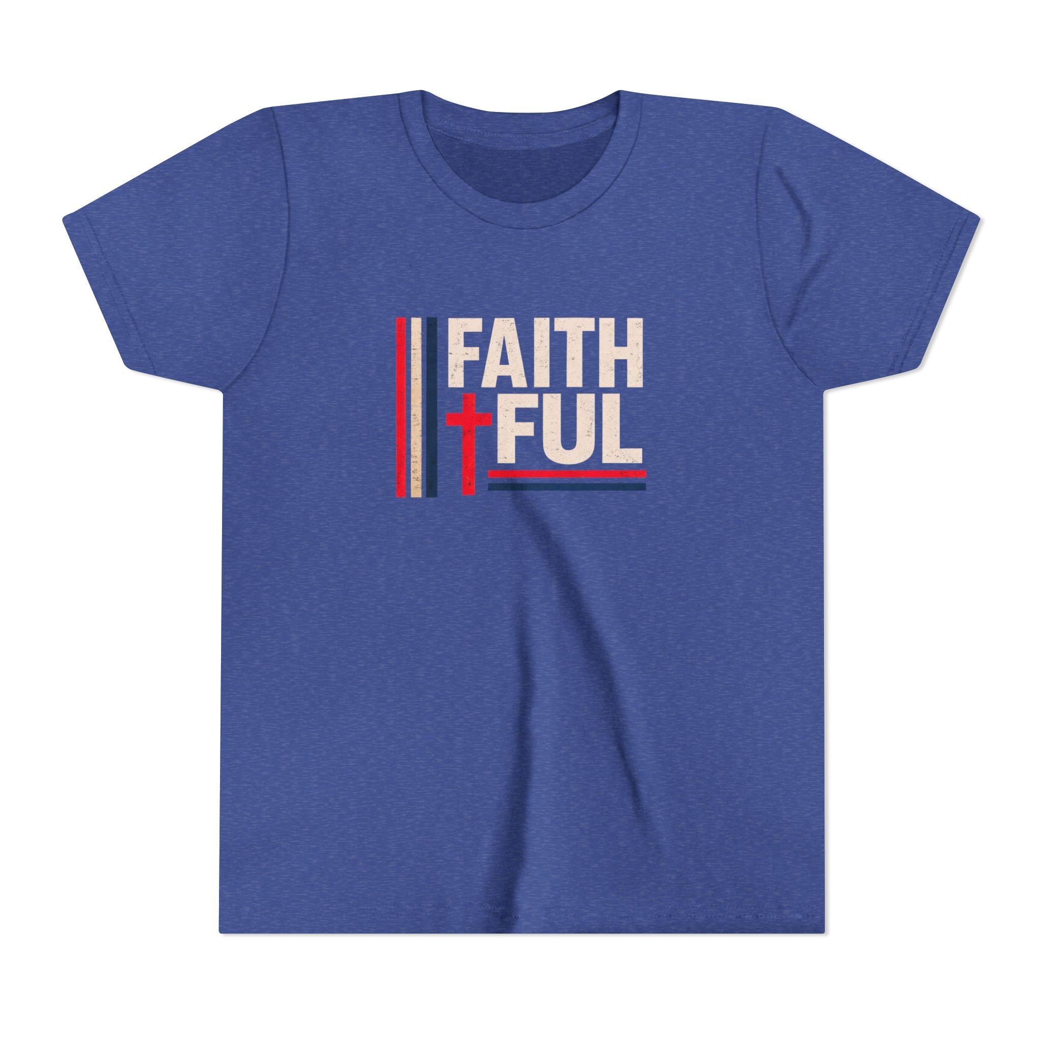 Boys Faithful Youth Tee — Christian Kids Shirt with Cross Graphic