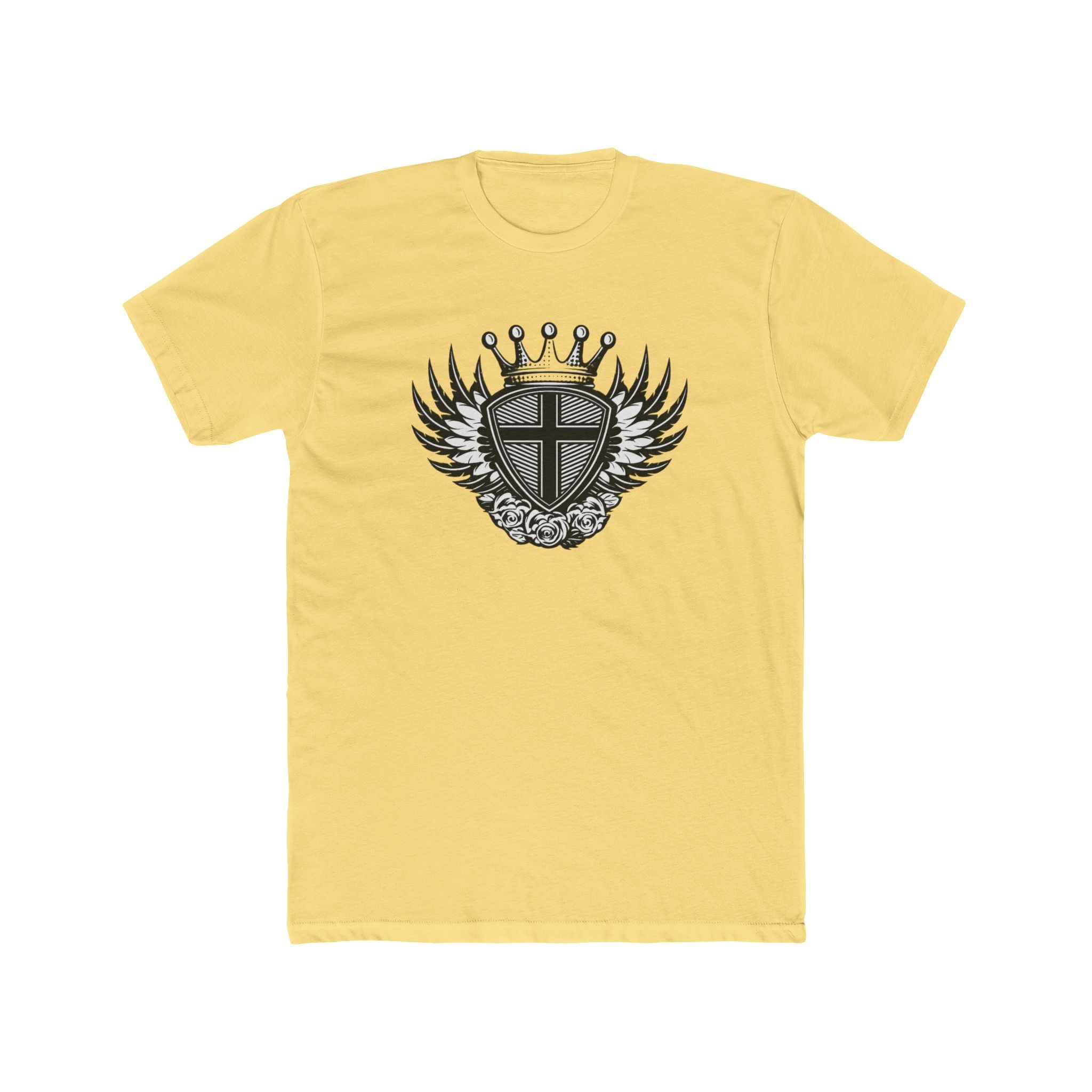 Crowned Winged Shield Tee | Rose Emblem Crest T-Shirt