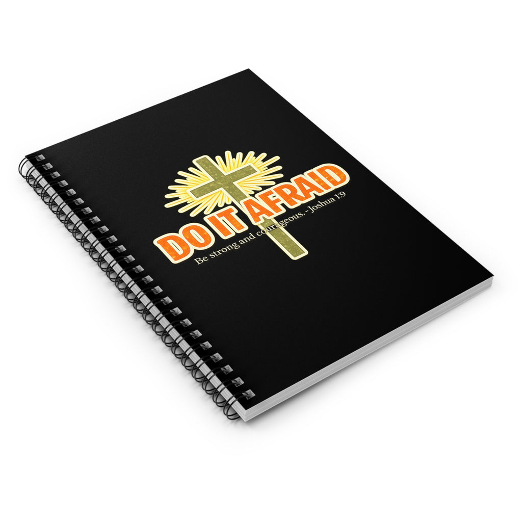 Christian Spiral Notebook — "Do It Afraid" Inspirational Journal (Joshua 1:9)