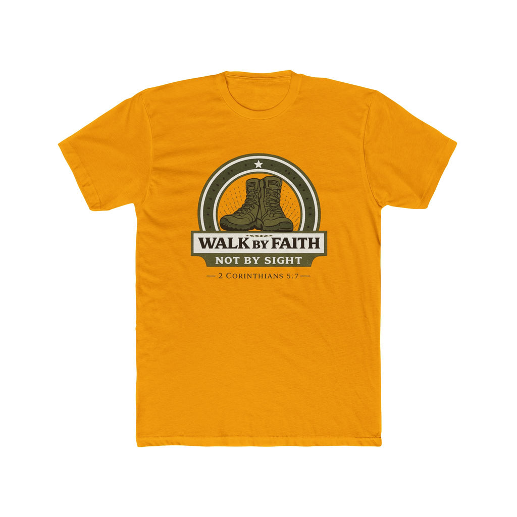 Walk By Faith boots graphic Tee | Christian scripture apparel, 2 Corinthians quote
