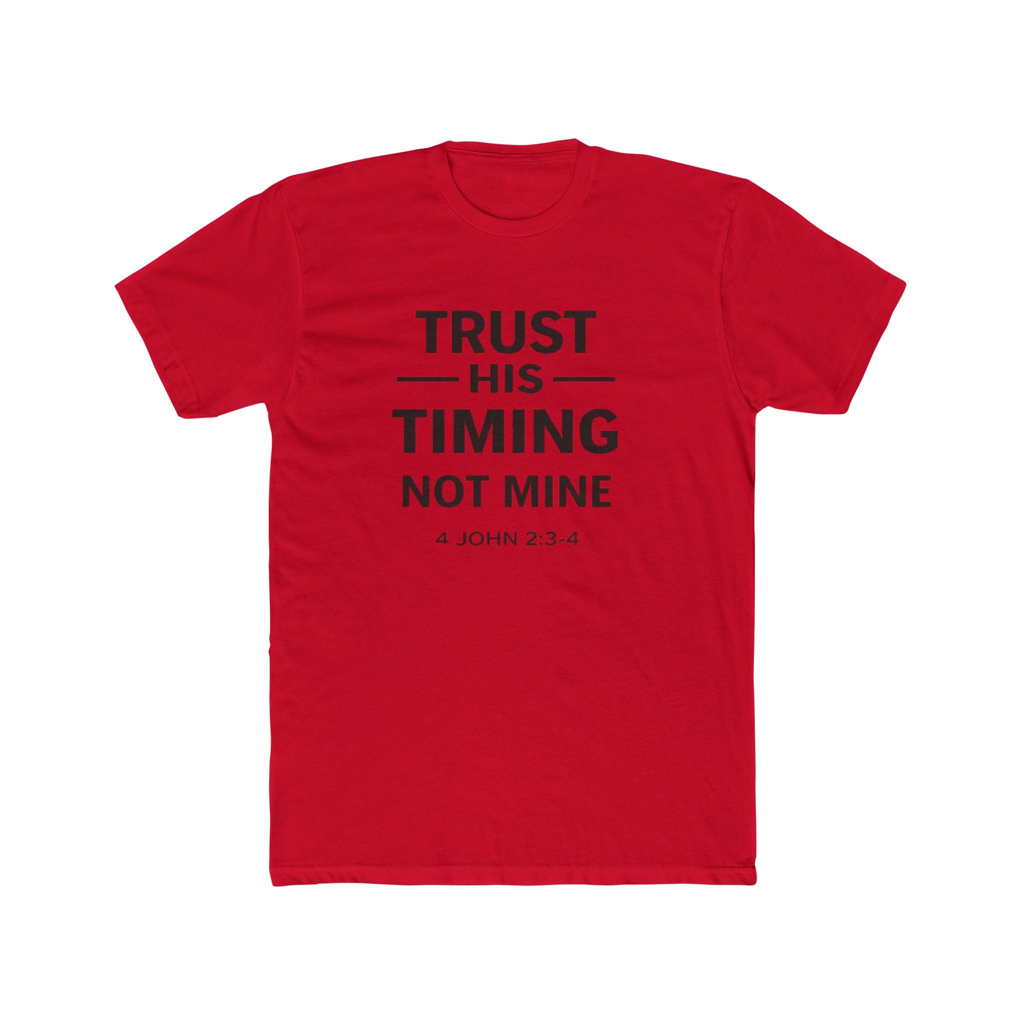 Mens "Trust His Timing Not Mine" Christian T‑Shirt