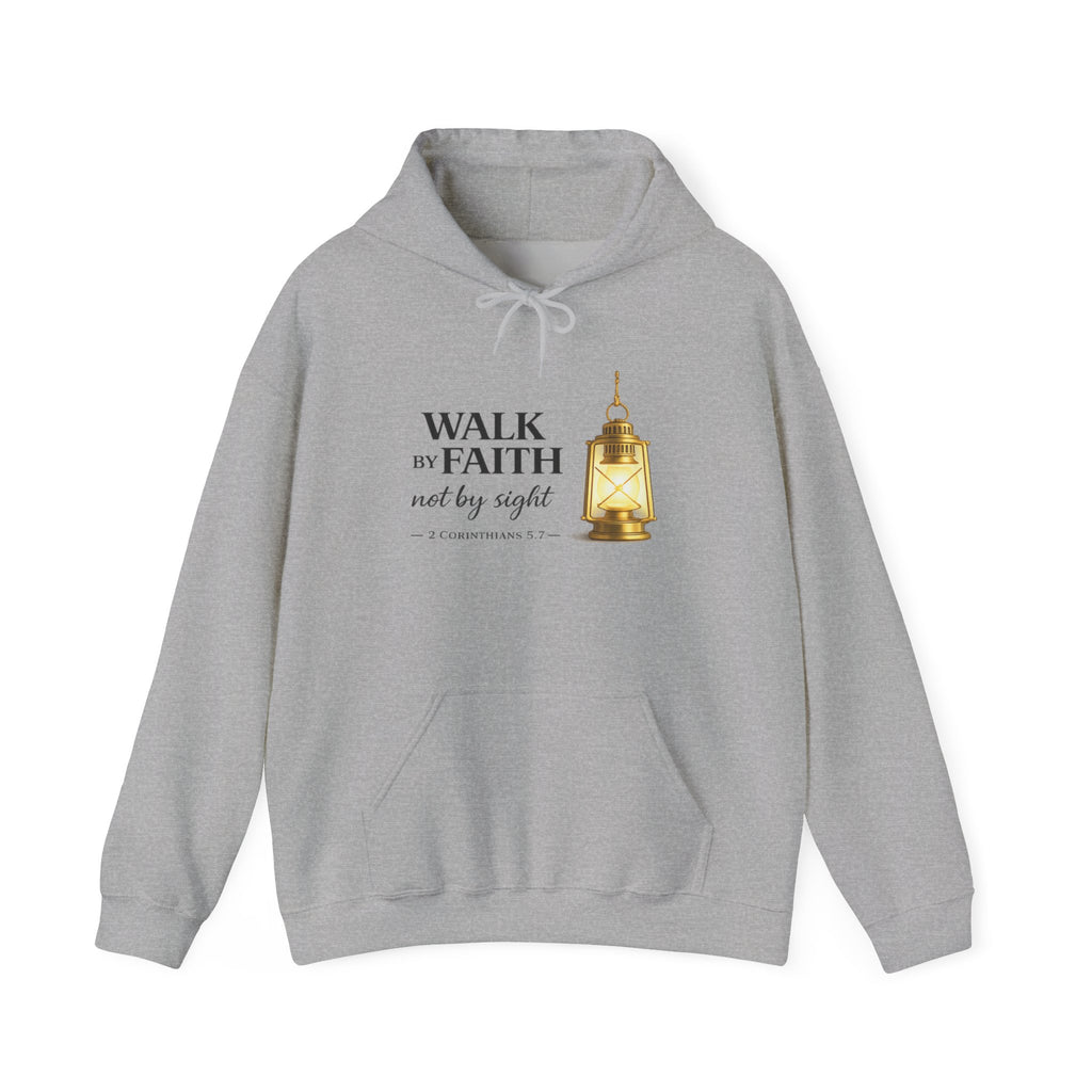 Womens Faith Lantern Hoodie  "Walk by Faith, not by sight" Christian Prayer Sweatshirt