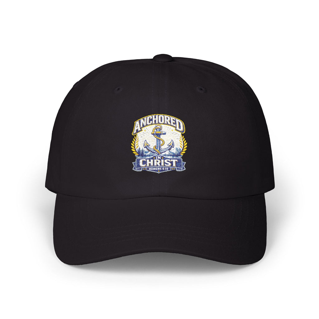 Anchored in Christ Dad Cap — Christian Anchor Baseball Hat