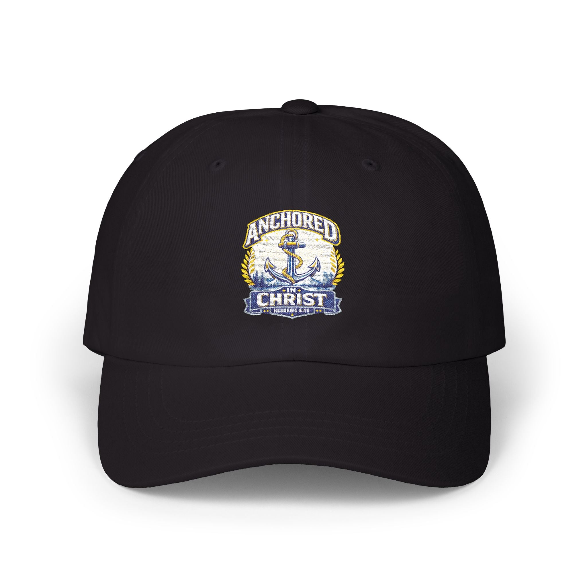Anchored in Christ Dad Cap — Christian Anchor Baseball Hat