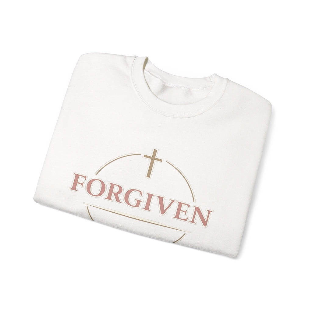 Womens Forgiven Crewneck Sweatshirt — Christian Faith Cross Pullover