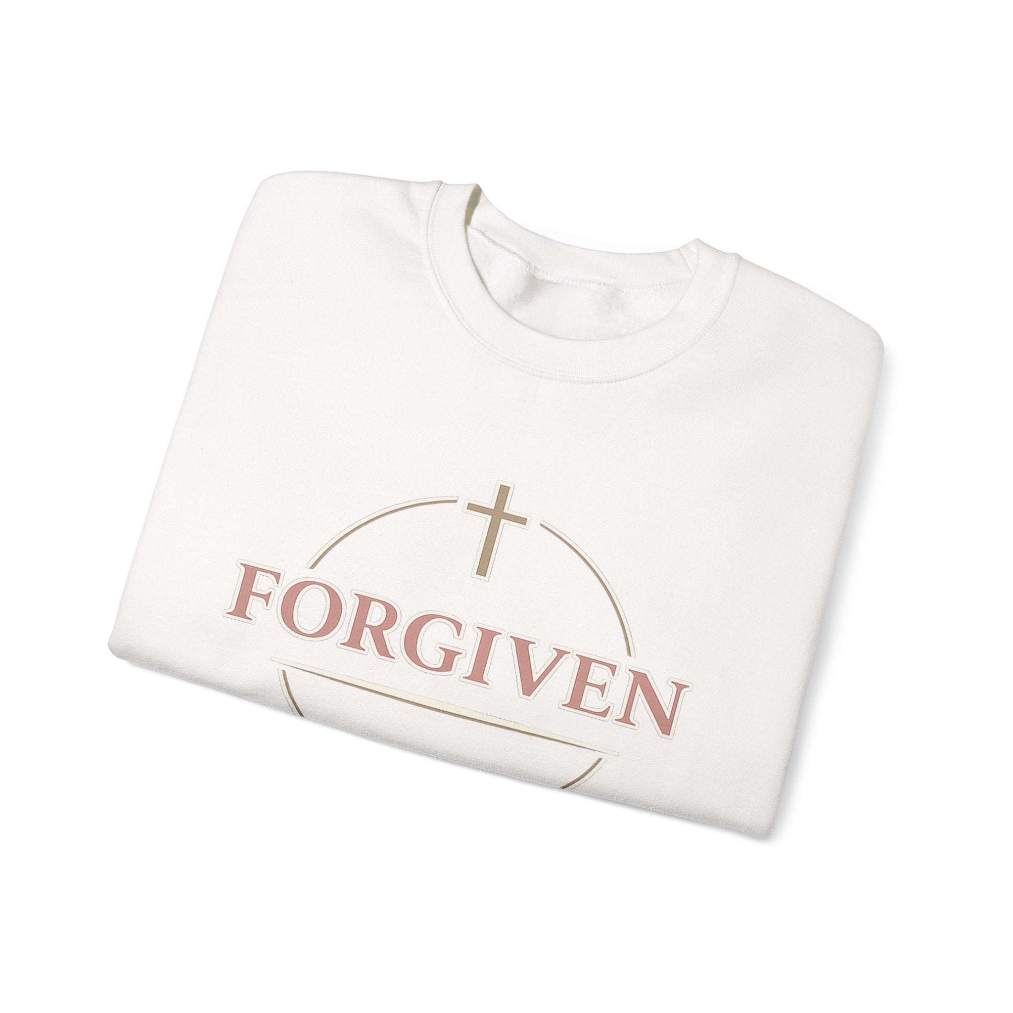 Womens Forgiven Crewneck Sweatshirt — Christian Faith Cross Pullover