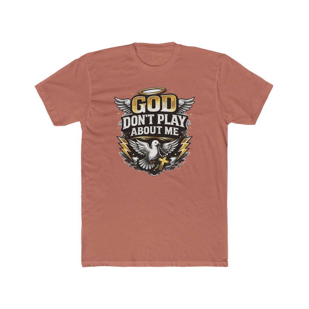 God Don't Play About Me T-Shirt | Dove, Cross & Lightning Christian Tee