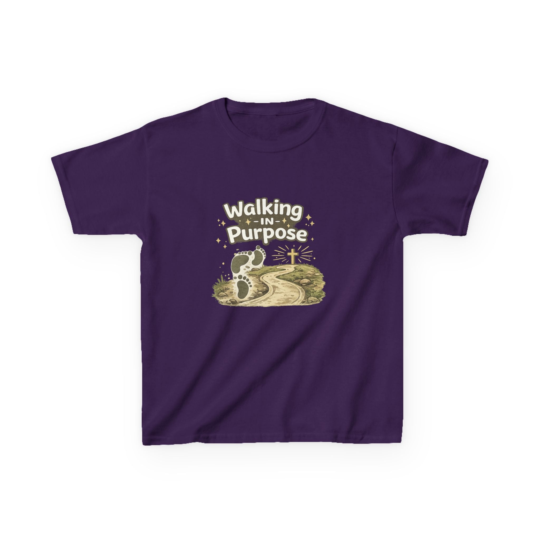 Kids Tee — "Walking in Purpose" Inspirational Christian Kids T-Shirt