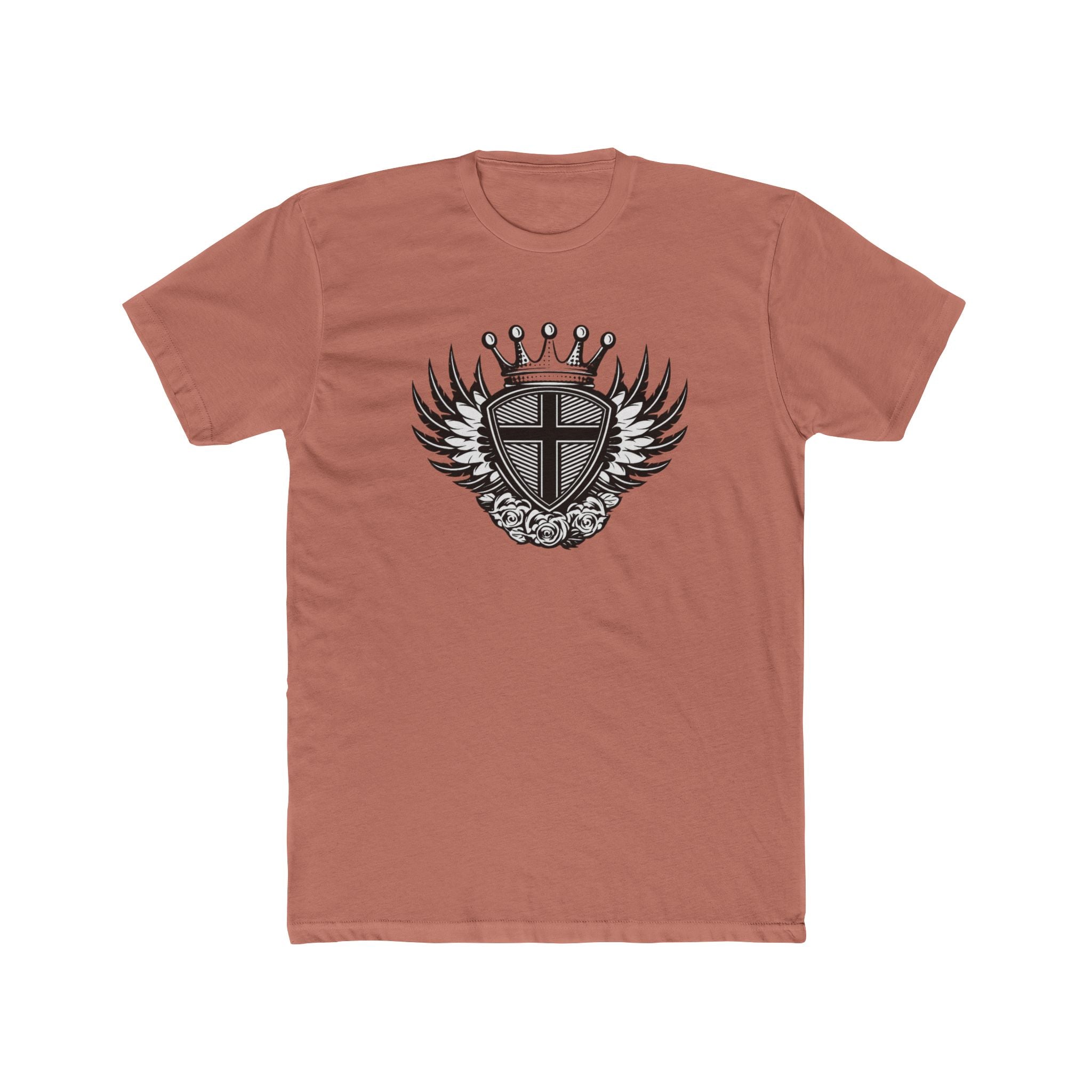 Crowned Winged Shield Tee | Rose Emblem Crest T-Shirt