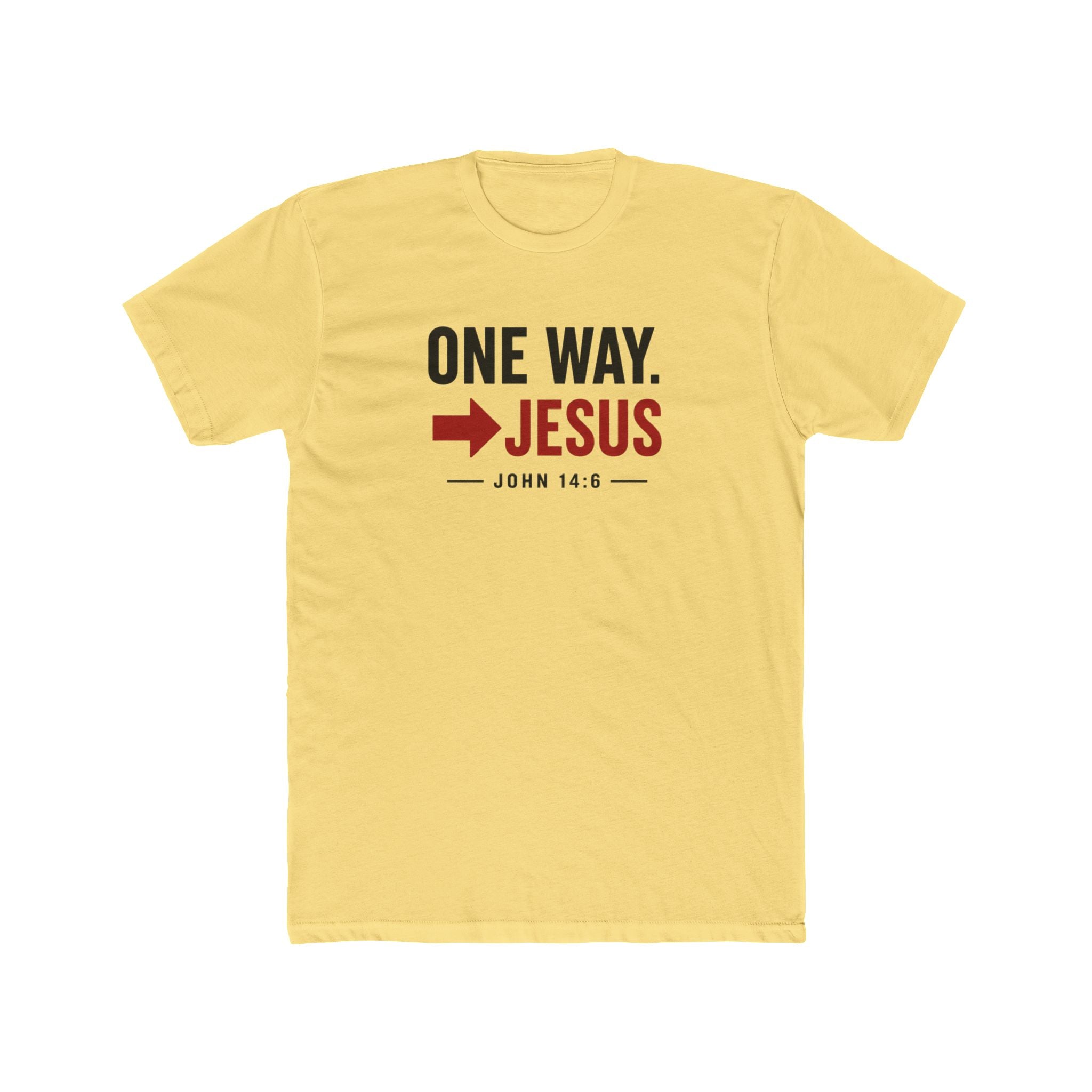 Mens One Way → Jesus T-Shirt — Christian Faith Graphic Tee