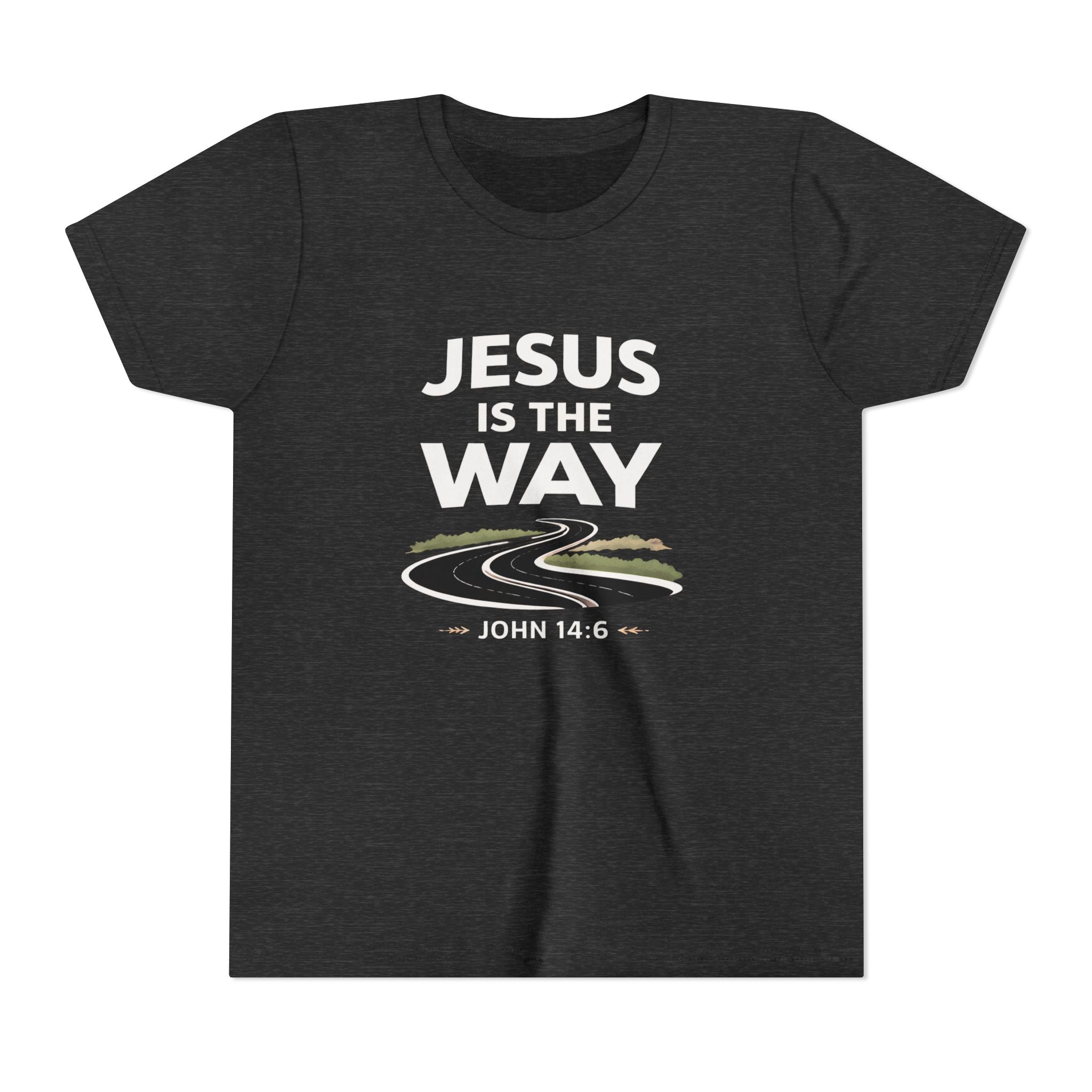 Boys Youth Tee — "Jesus Is The Way" Christian Graphic Shirt (John 14:6)