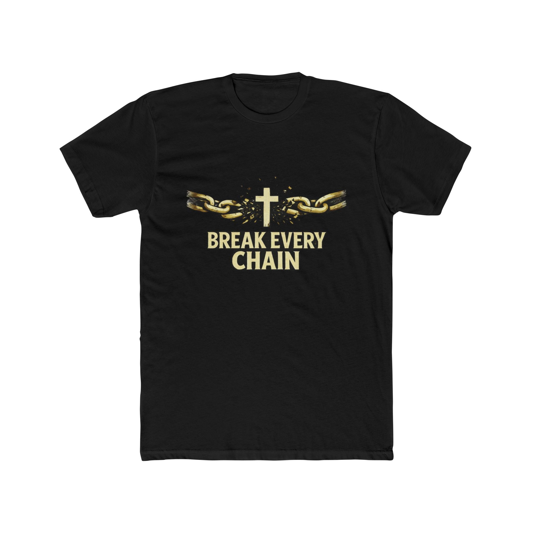 Break Every Chain T-Shirt | Cross with Broken Chains, Christian Faith Tee