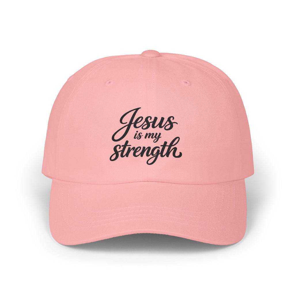 Jesus Is My Strength Dad Cap — Embroidered Christian Baseball Hat