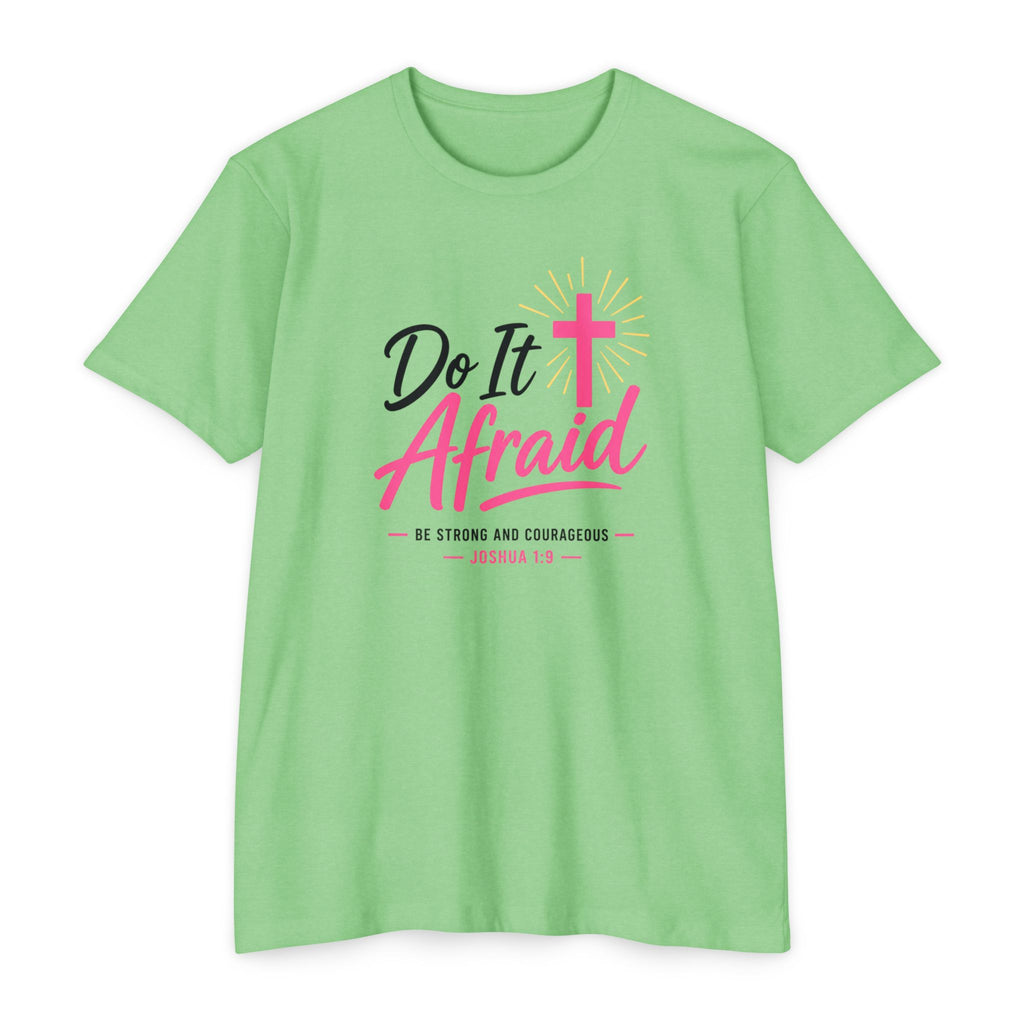 Womens "Do It Afraid" Cross T-Shirt | Inspirational Christian Faith Shirt