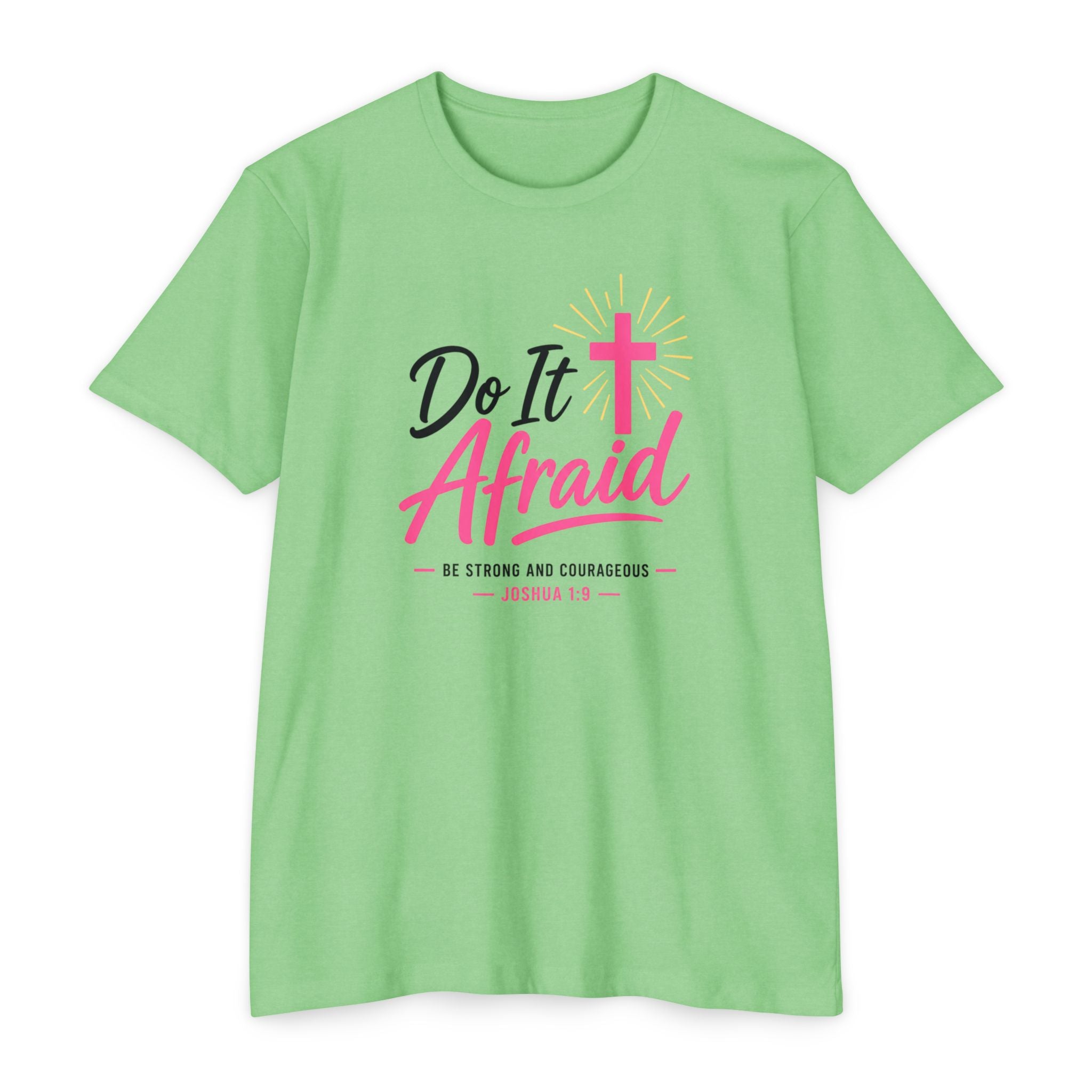 Womens "Do It Afraid" Cross T-Shirt | Inspirational Christian Faith Shirt