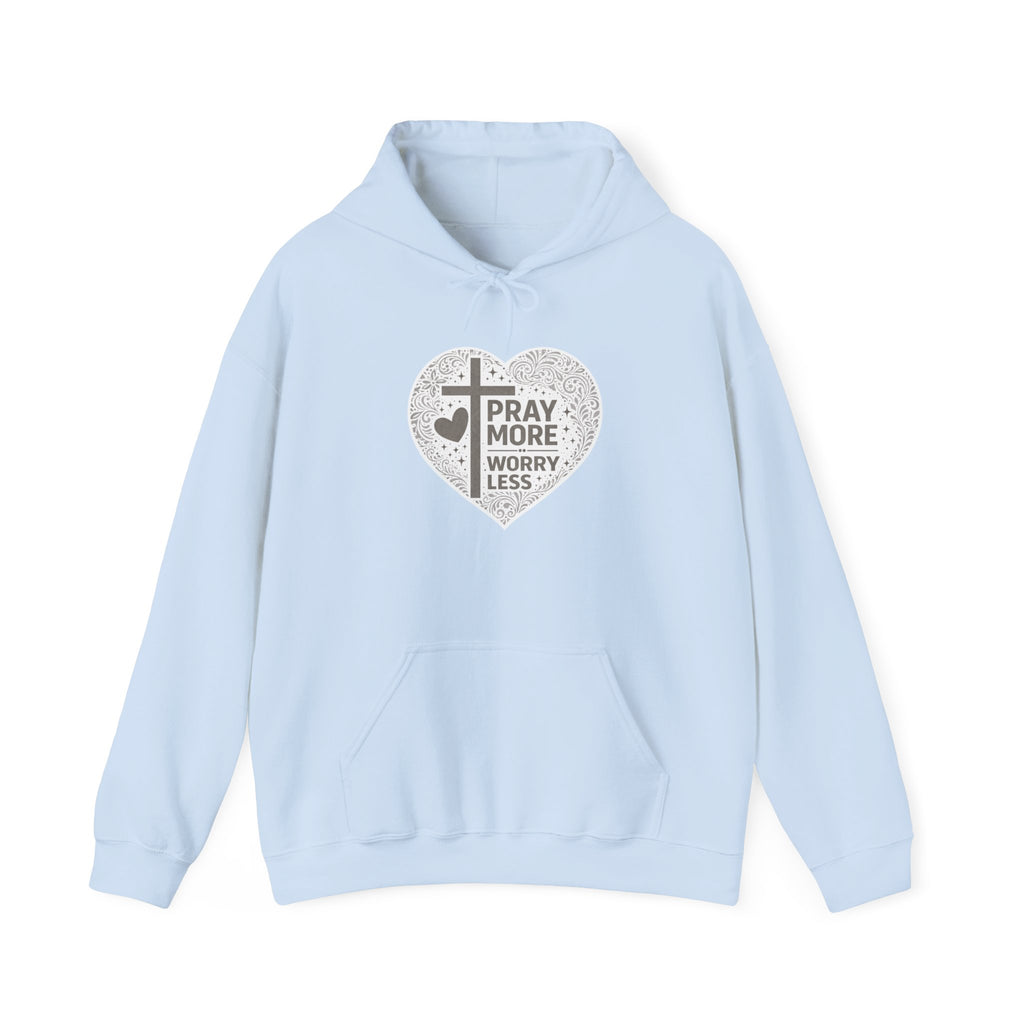 Womens "Pray More Worry Less" Heavy Blend™ Hooded Sweatshirt