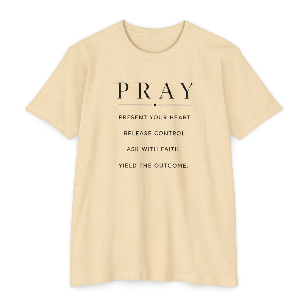Womens "PRAY" inspirational text T-Shirt |