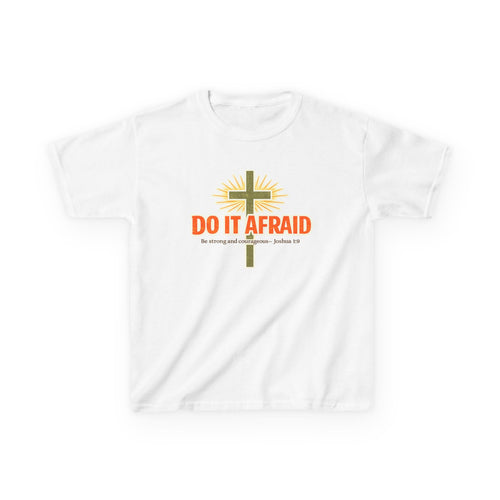Boys Tshirt "Do It Afraid" Cross Christian Shirt (Joshua 1:9)