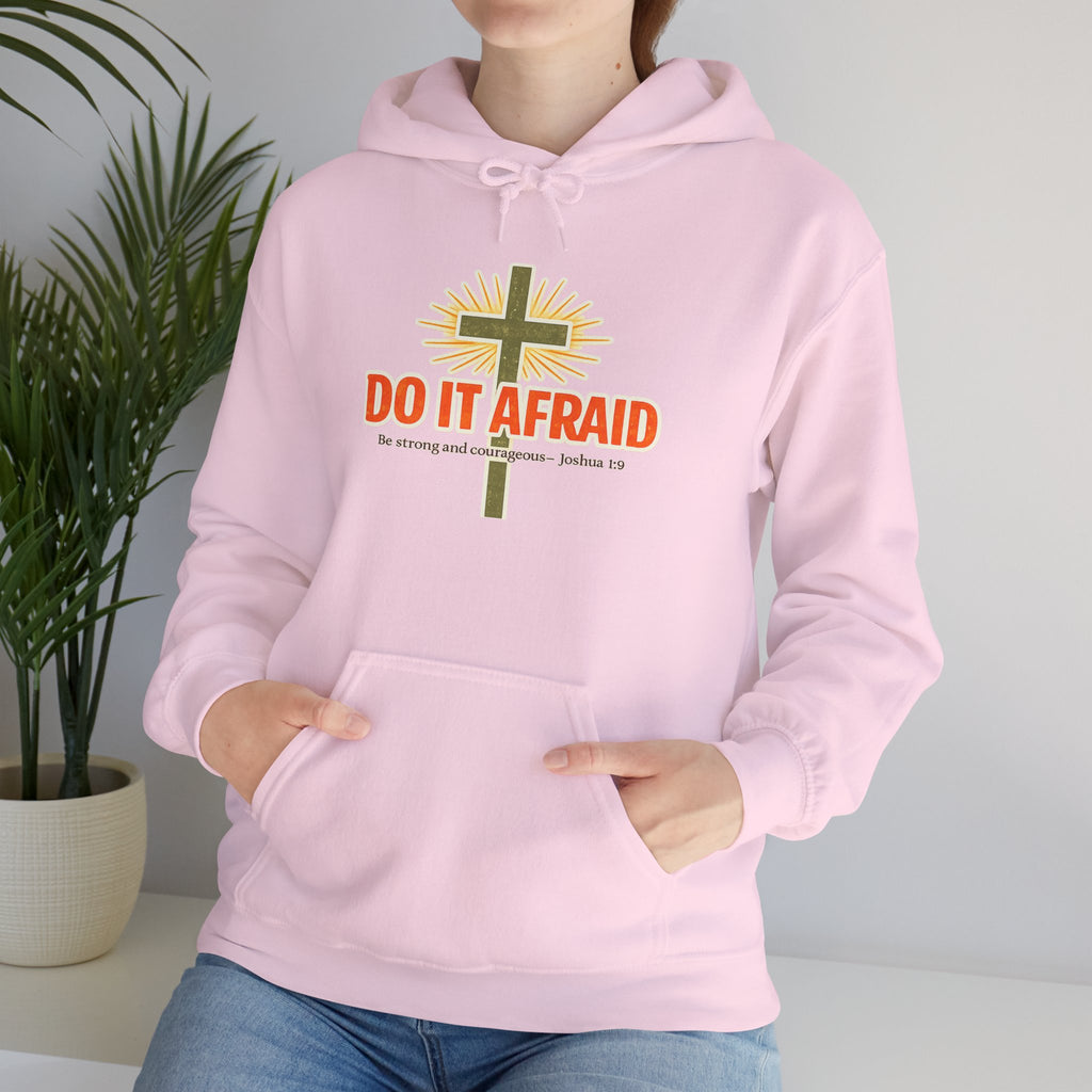 Mens Do It Afraid Cross Hoodie — Christian Encouragement Pullover