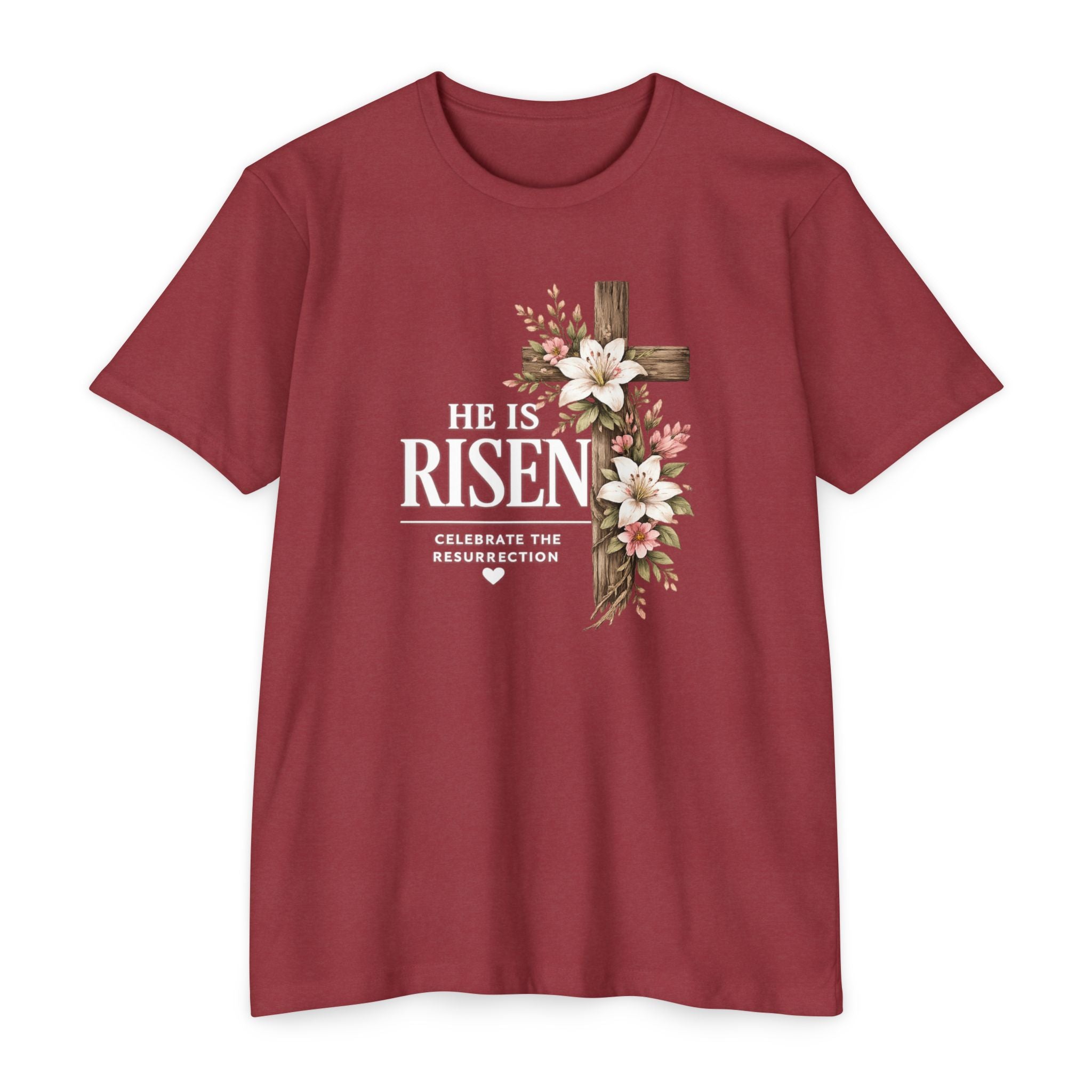 Womens He Is Risen crown of thorns T-Shirt | Resurrection Easter Christian Tee