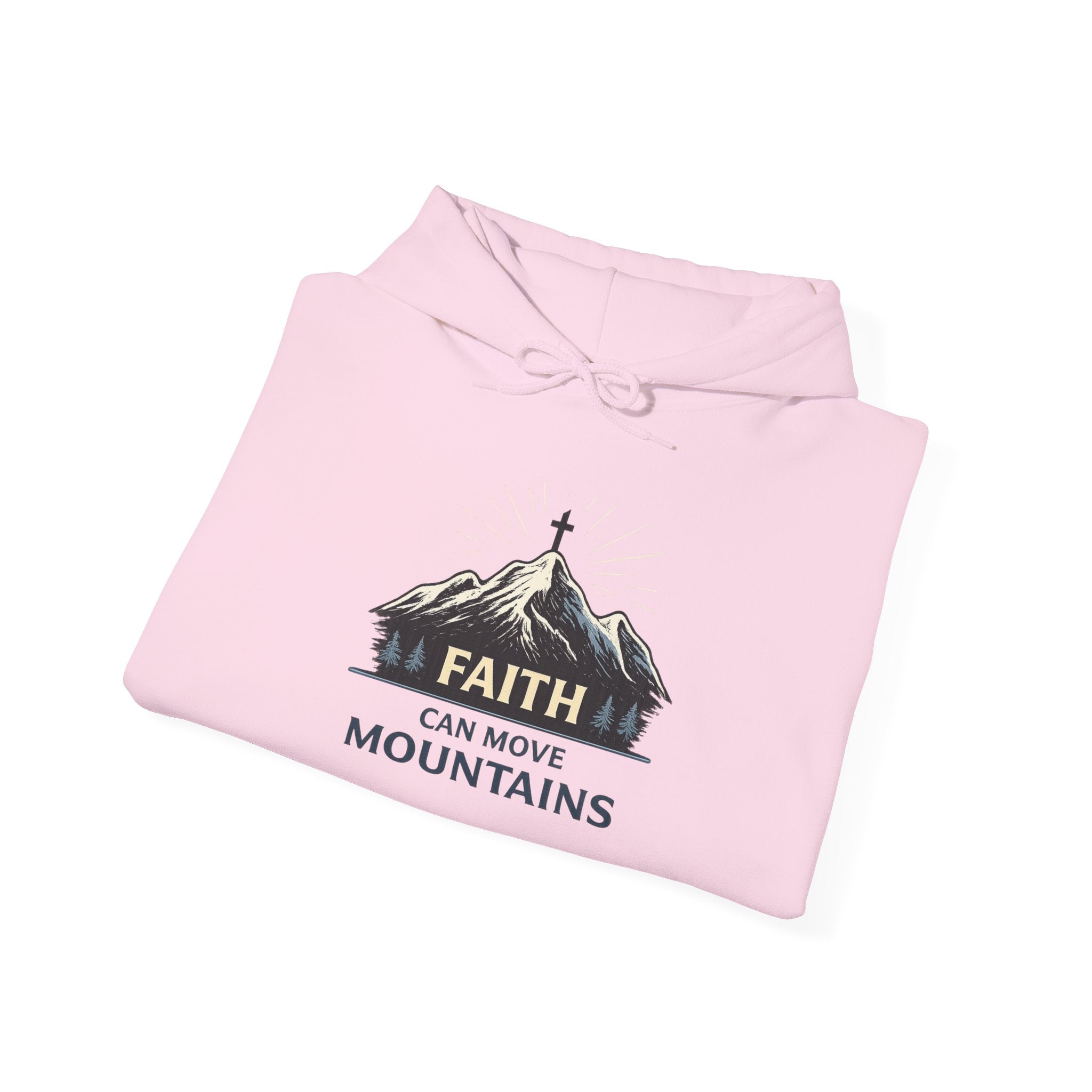 Mens Heavy Blend™ 'Faith Can Move Mountains" Hooded Sweatshirt