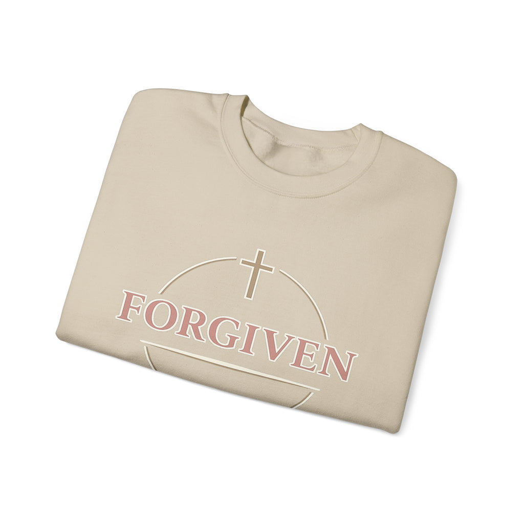 Womens Forgiven Crewneck Sweatshirt — Christian Faith Cross Pullover