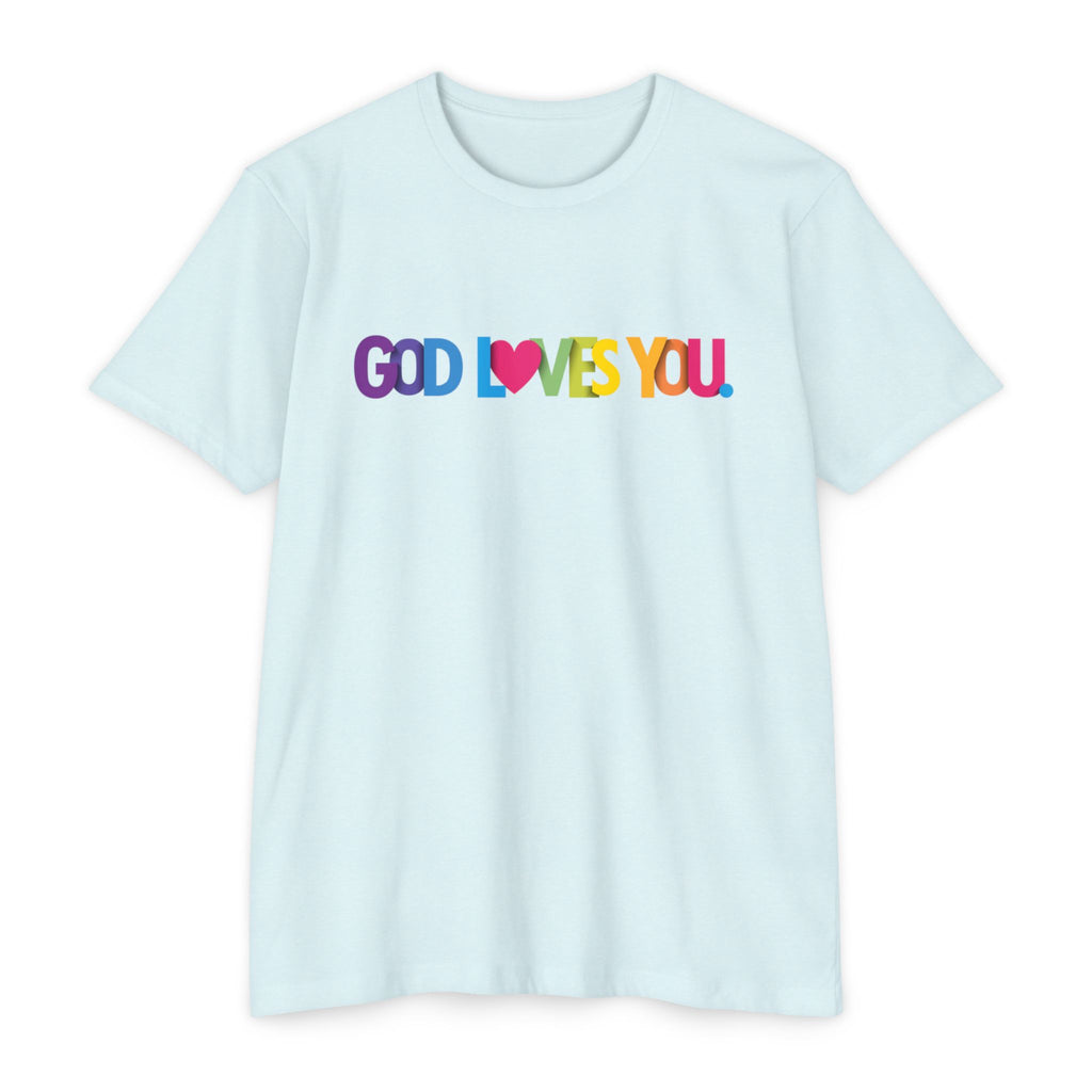 Womens God Loves You Rainbow T-Shirt