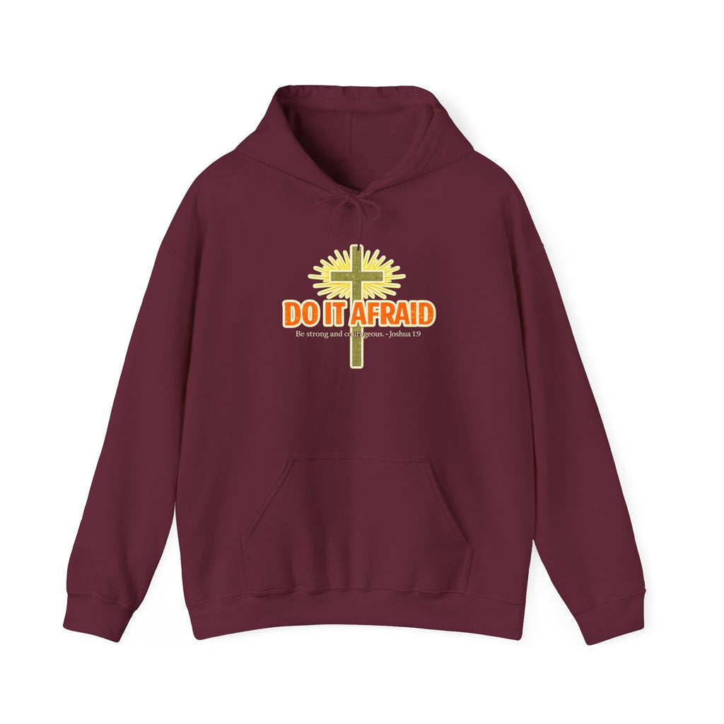 Mens Do It Afraid Cross Hoodie — Christian Encouragement Pullover