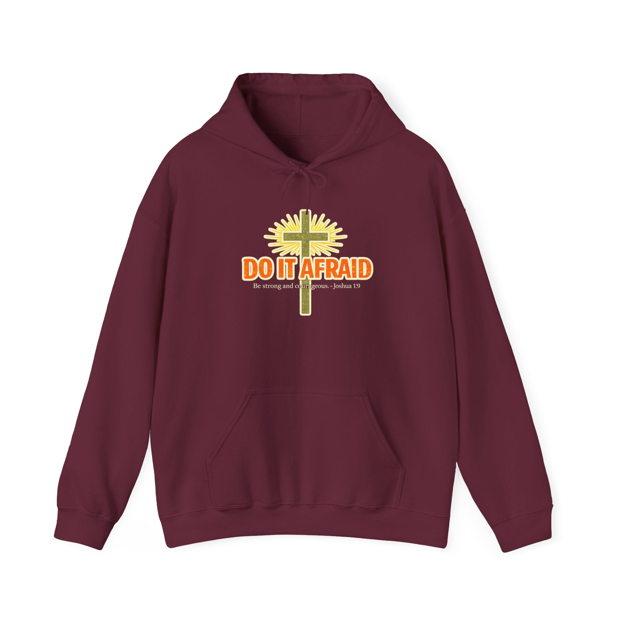 Mens Do It Afraid Cross Hoodie — Christian Encouragement Pullover