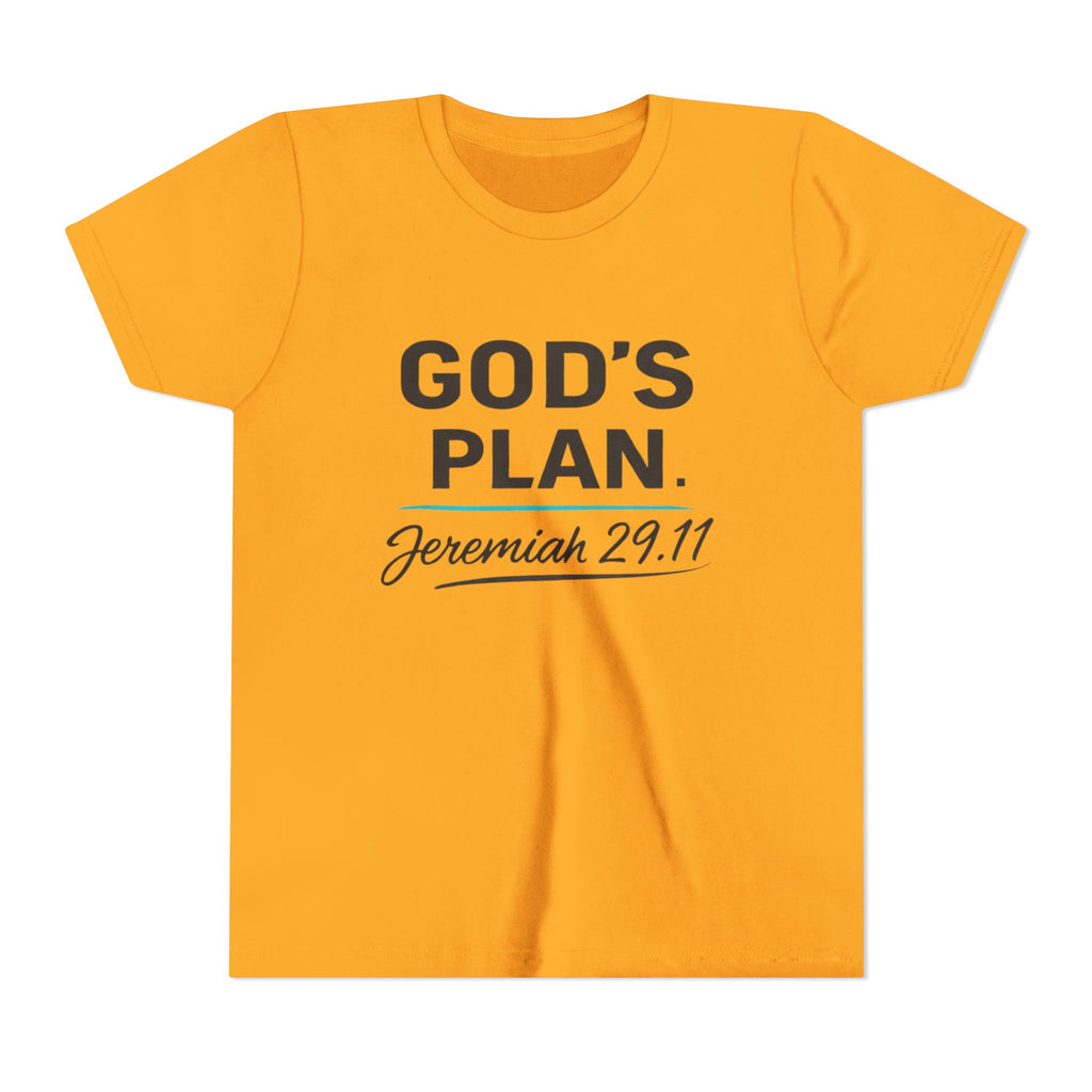 Youth Tee — "God's Plan" Jeremiah 29:11 Christian Faith Shirt