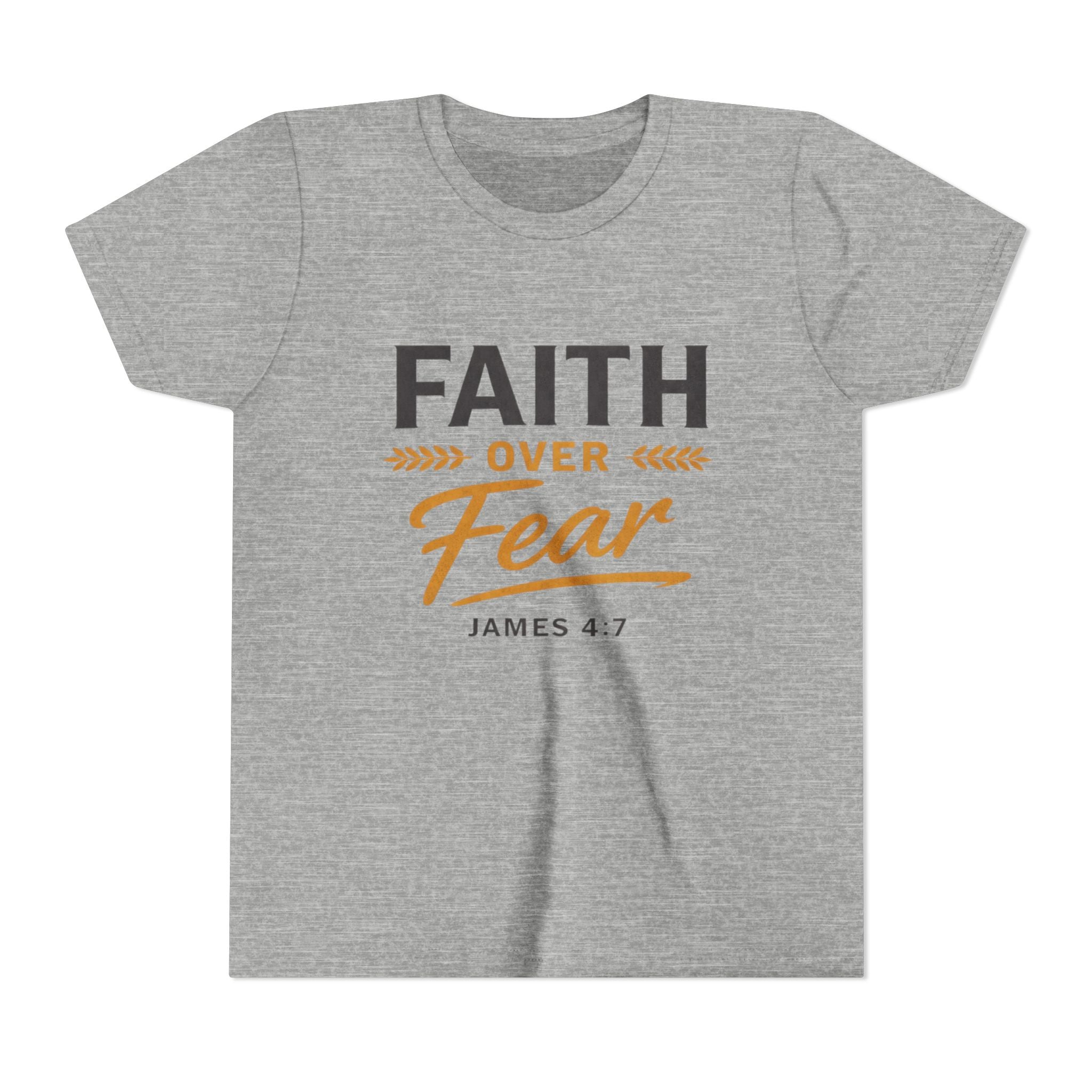 Faith Over Fear Youth Tee | James 4:7 Christian Kids Shirt
