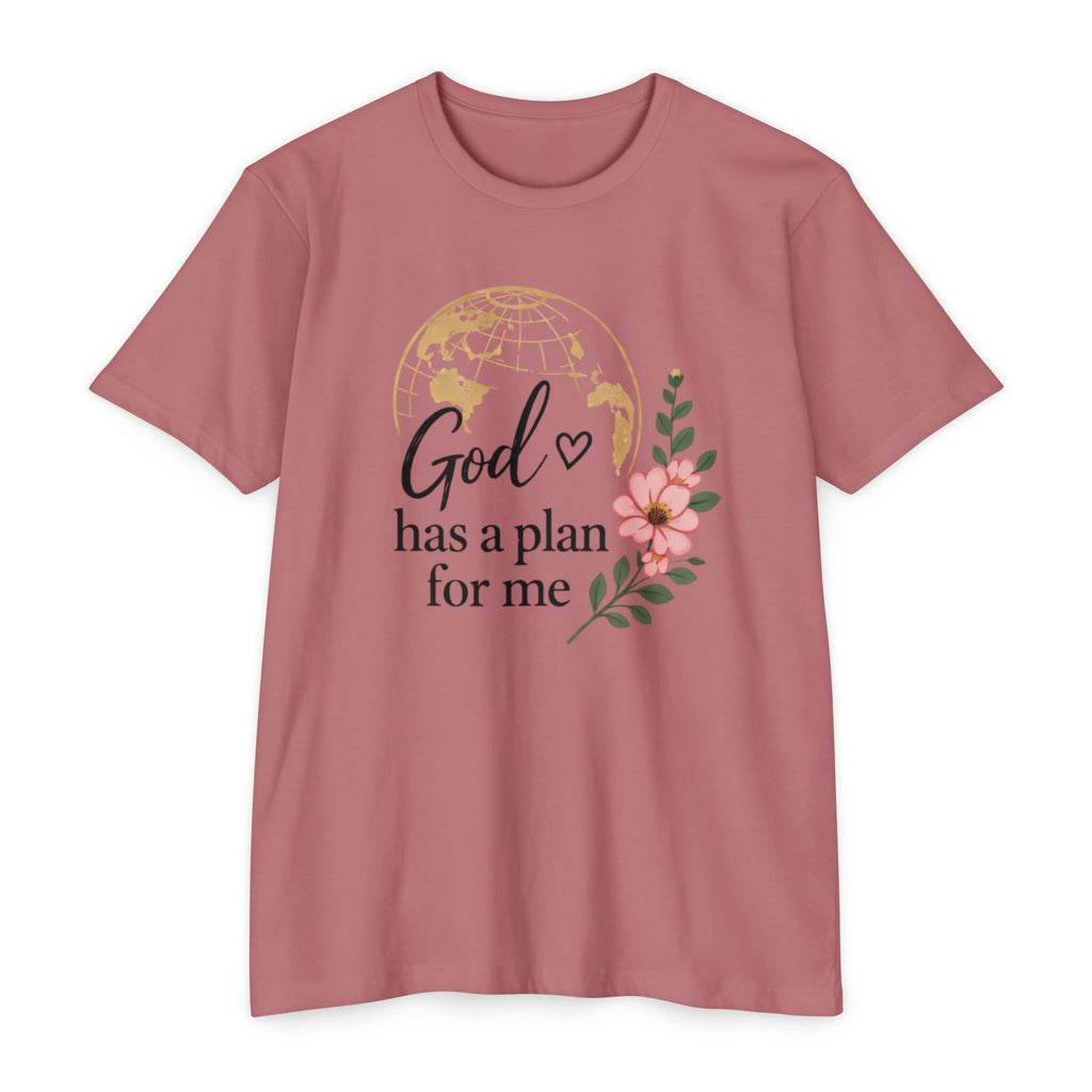 Inspirational Faith T-Shirt — "God Has a Plan for Me" Floral Tee
