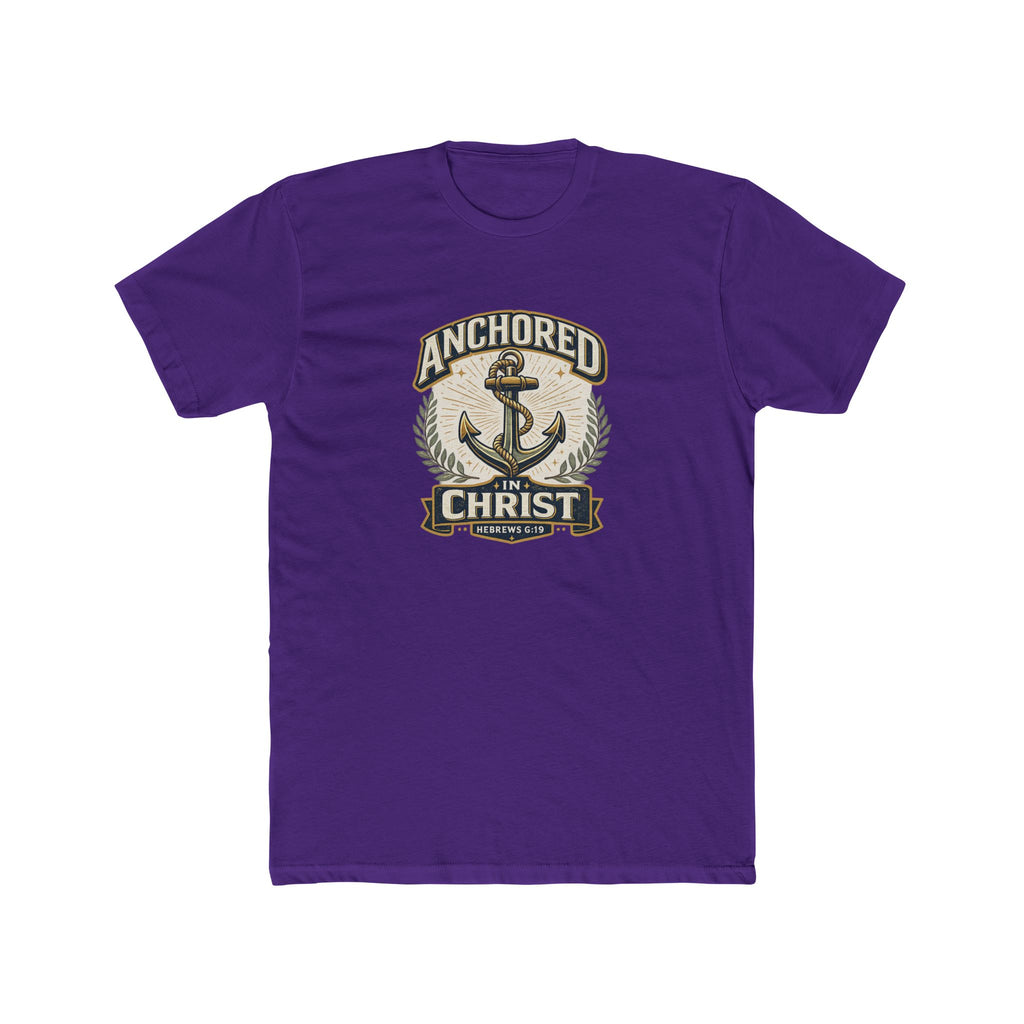 Mens Anchored In Christ Christian T-shirt Faith Inspired| Wearing your Faith