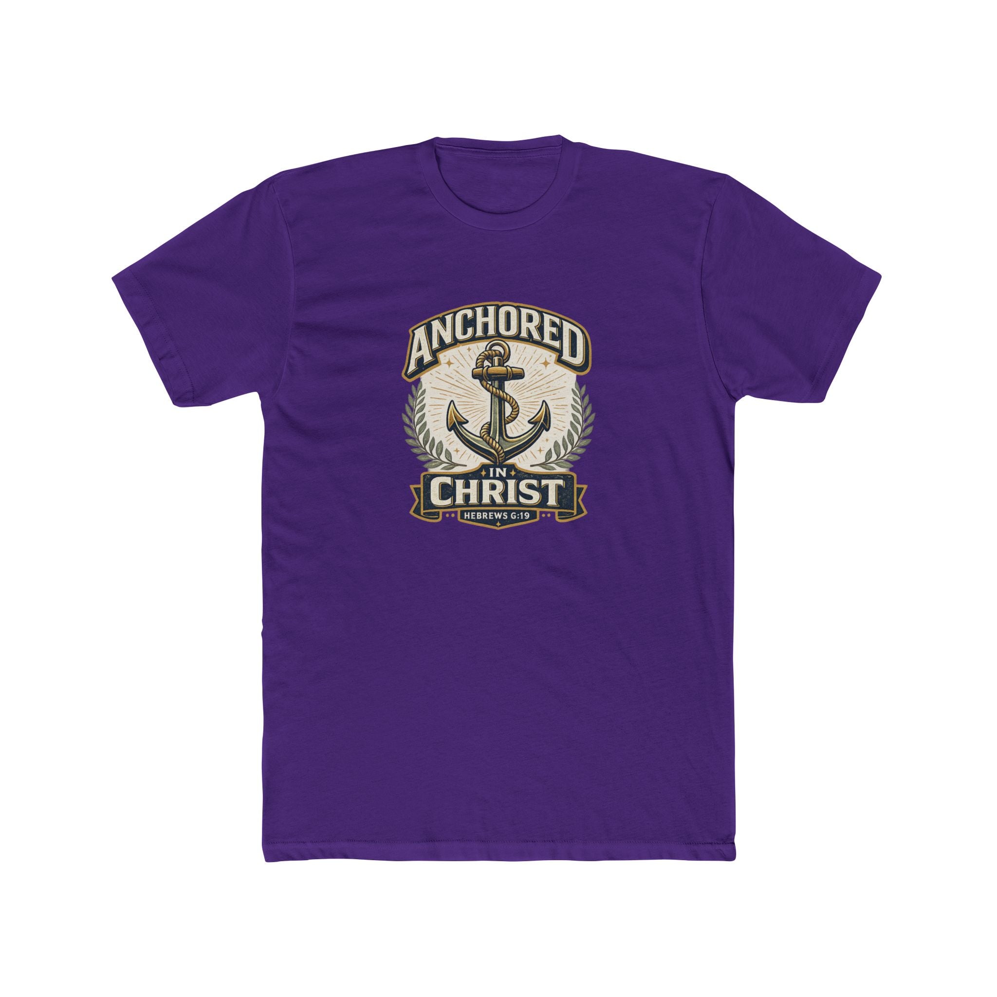 Mens Anchored In Christ Christian T-shirt Faith Inspired| Wearing your Faith