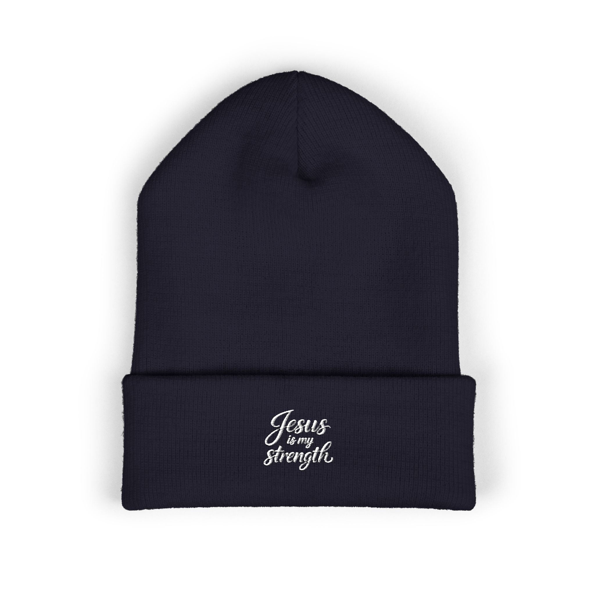 Embroidered Classic Cuffed Beanie — Minimal Script Logo