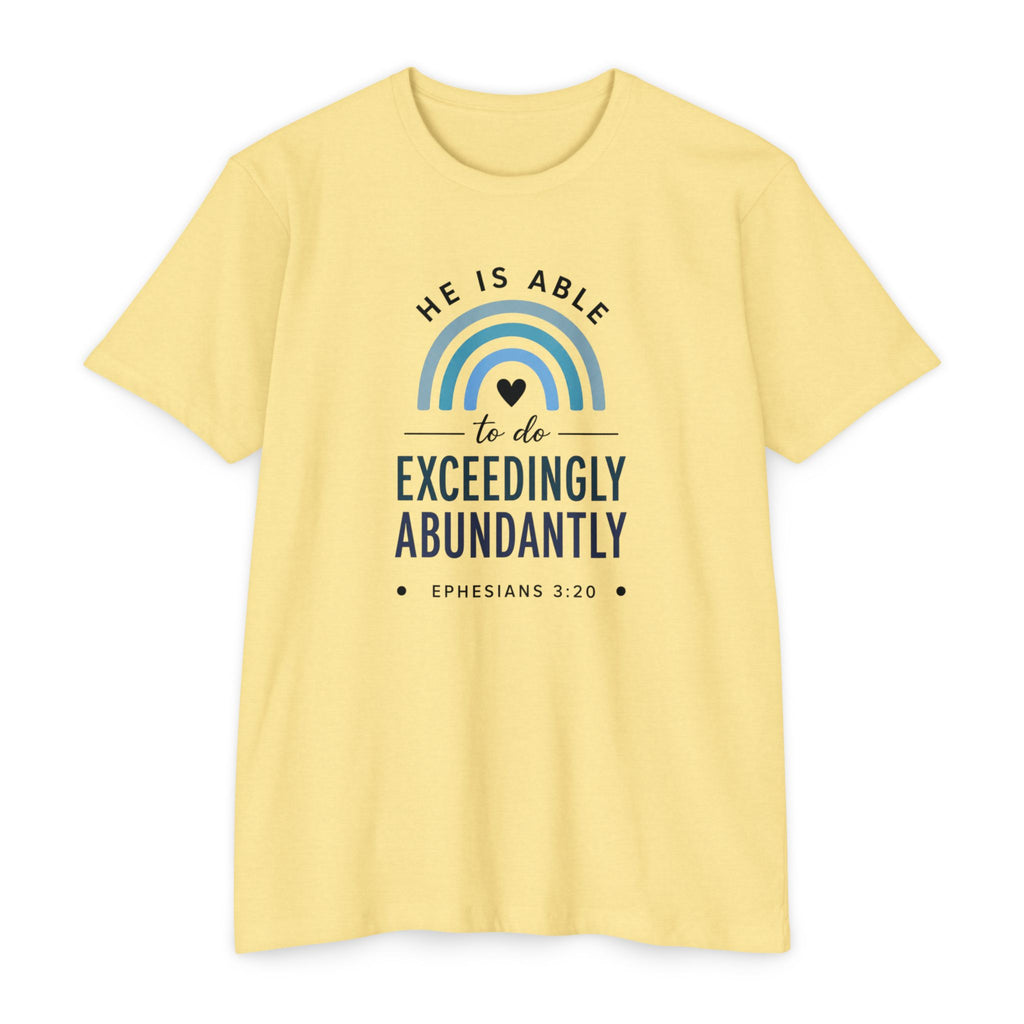 Womens Exceedingly Abundantly T-Shirt — Ephesians 3:20 Inspirational Christian Tee