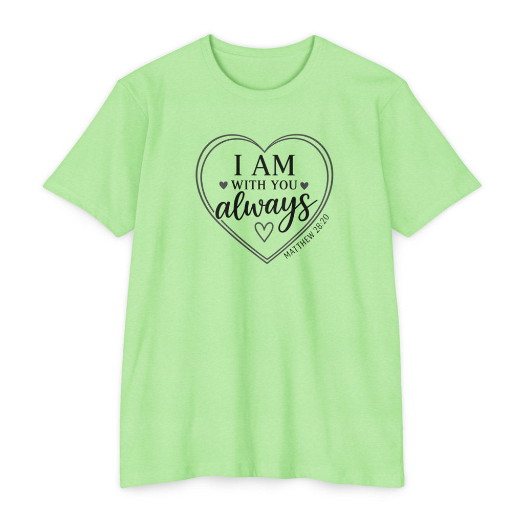 Womens I Am With You Always T-Shirt | Inspirational Script, Floral Accent
