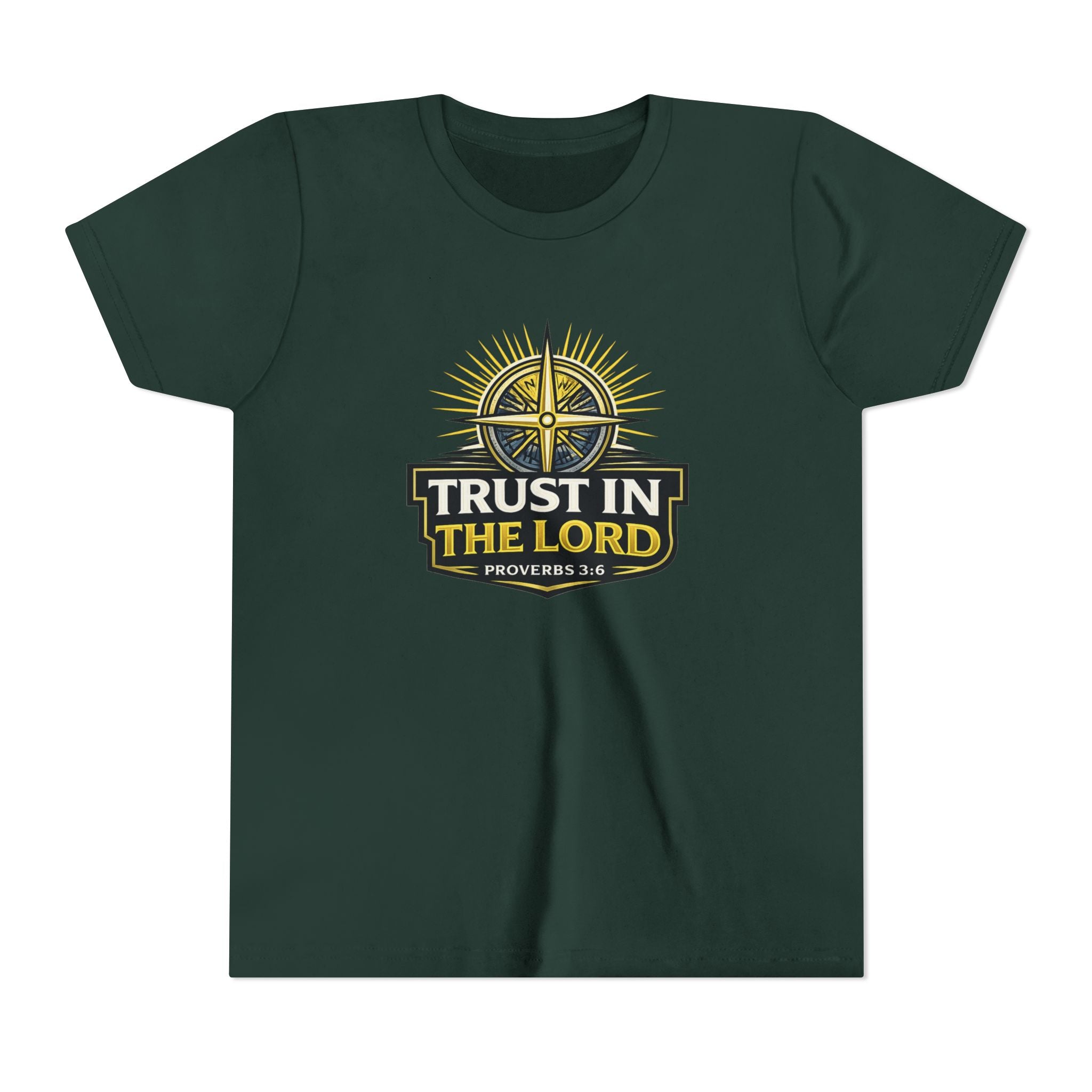 Youth Tee - "Trust in the Lord" Compass Design (Proverbs 3:5-6)