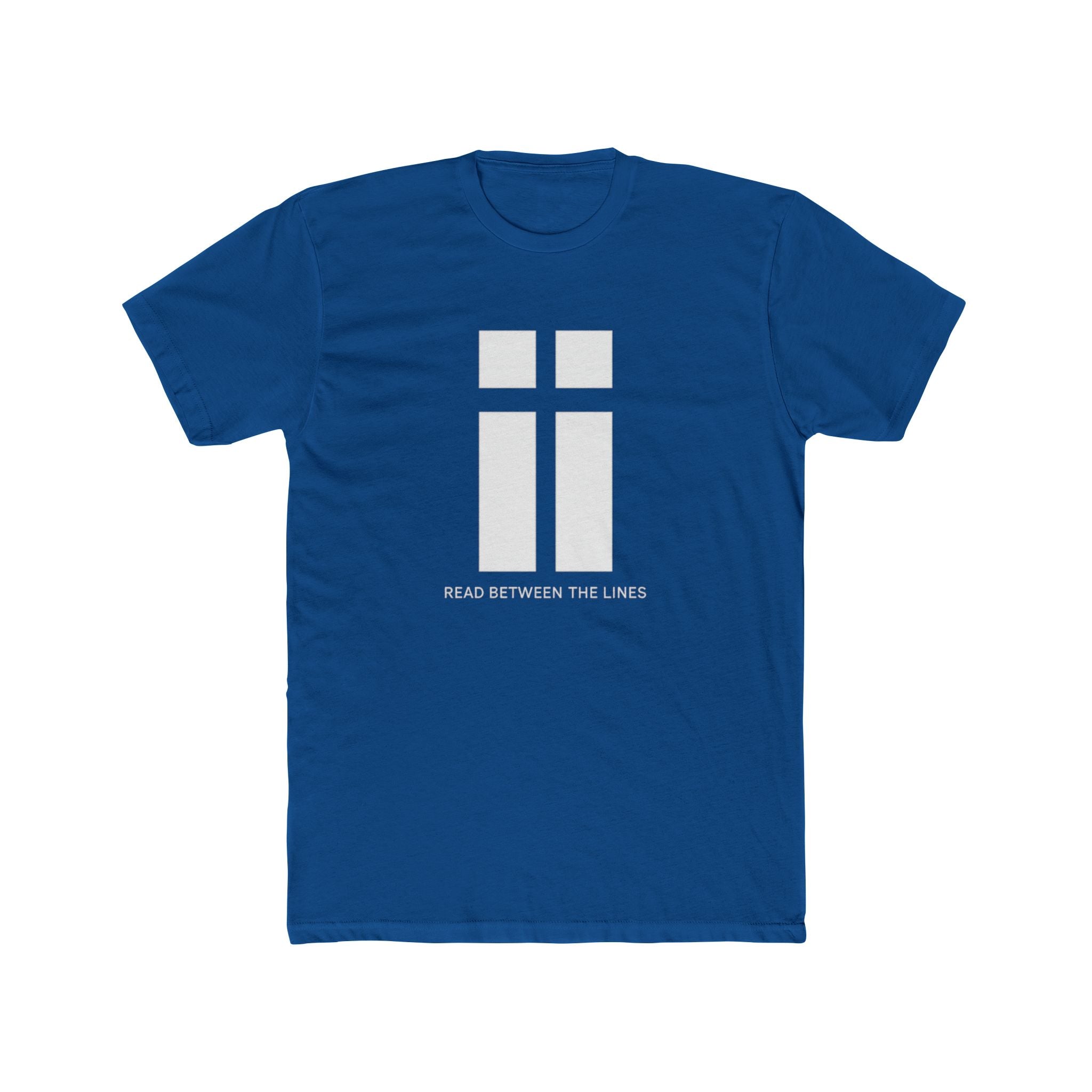 Read Between the Lines graphic Tee | Minimalist Cross Design